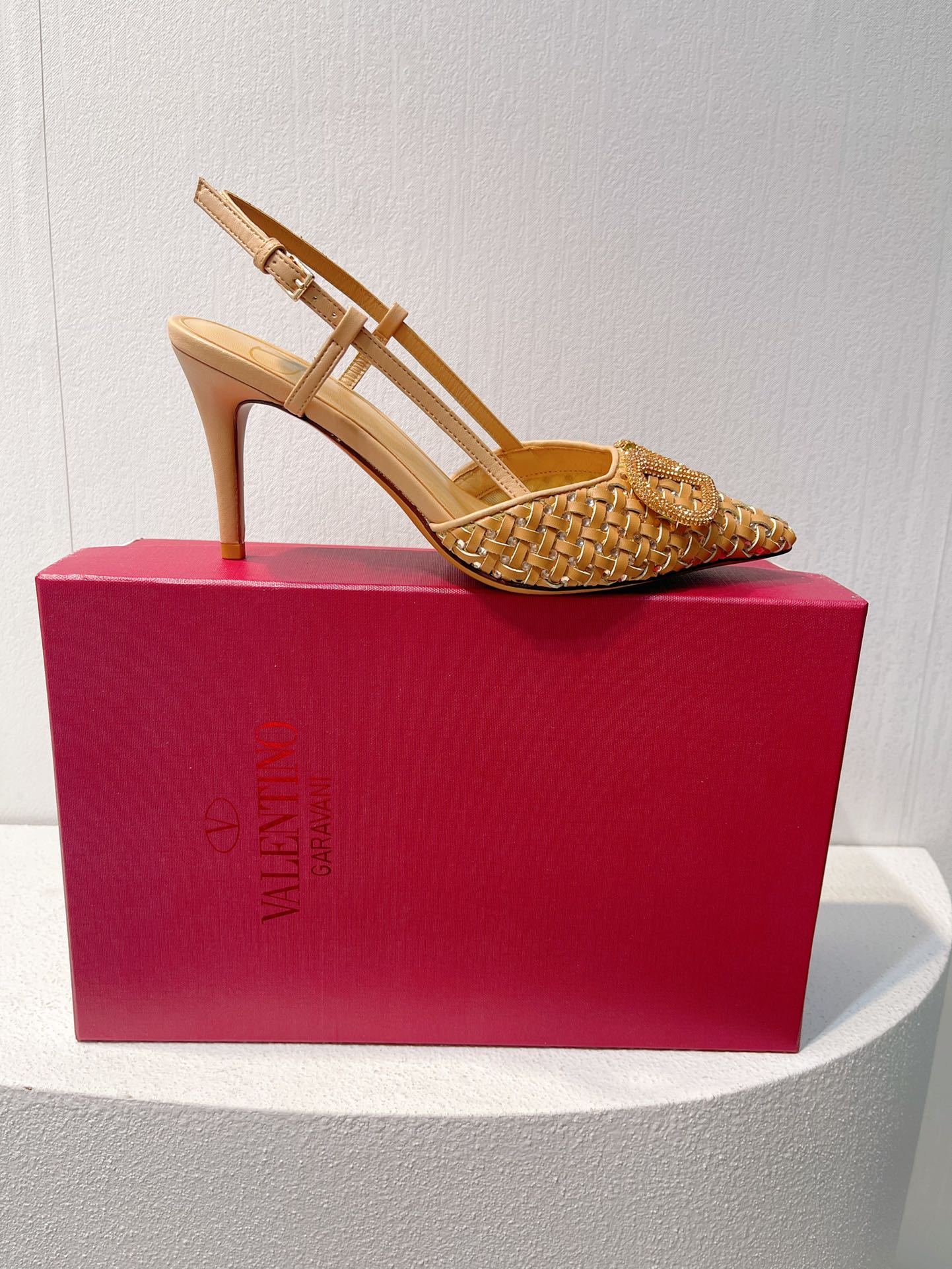 VT High Heeled Slingbacks Peru Brown  Sheepskin 292801