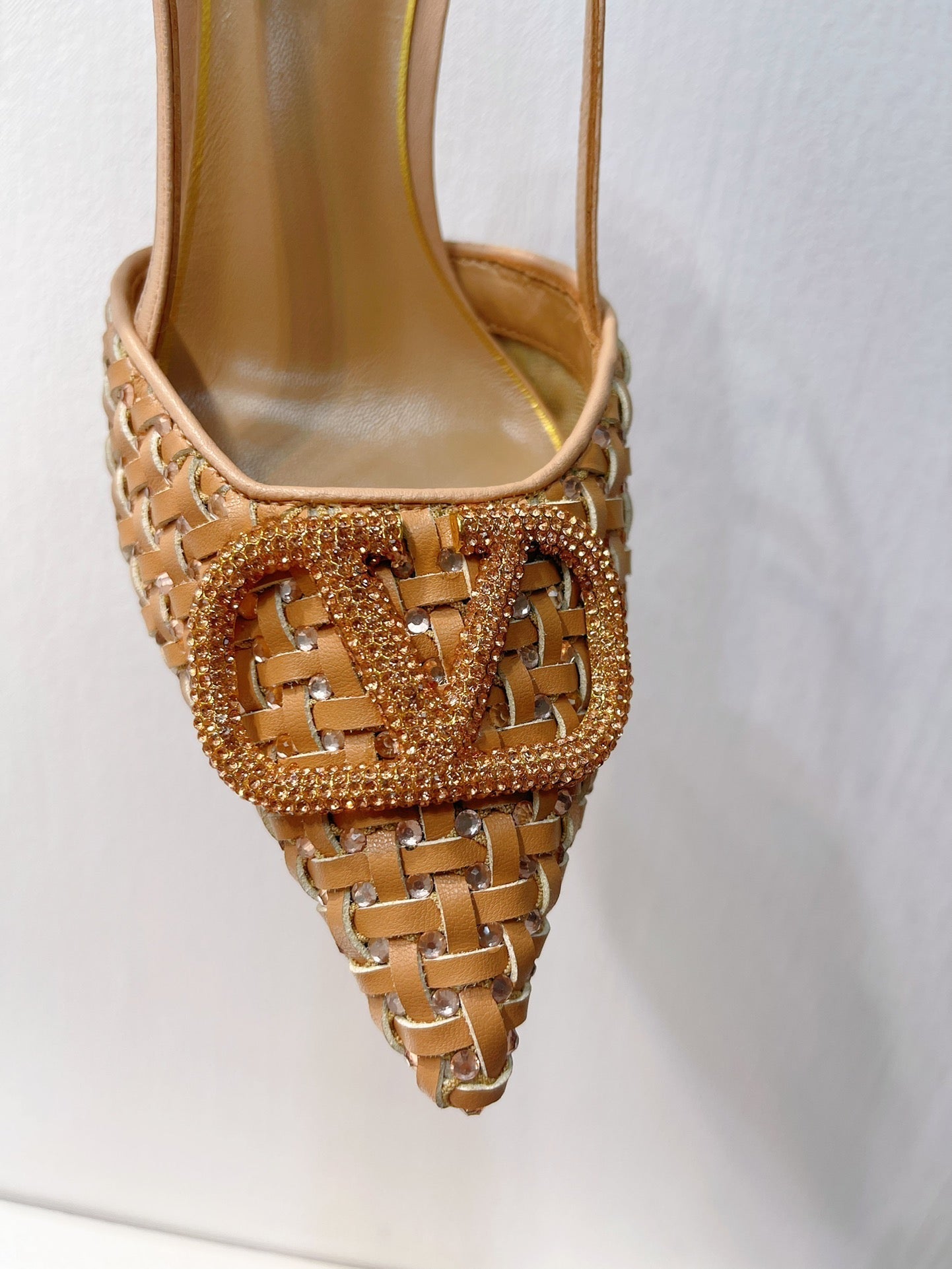 VT High Heeled Slingbacks Peru Brown  Sheepskin 292801