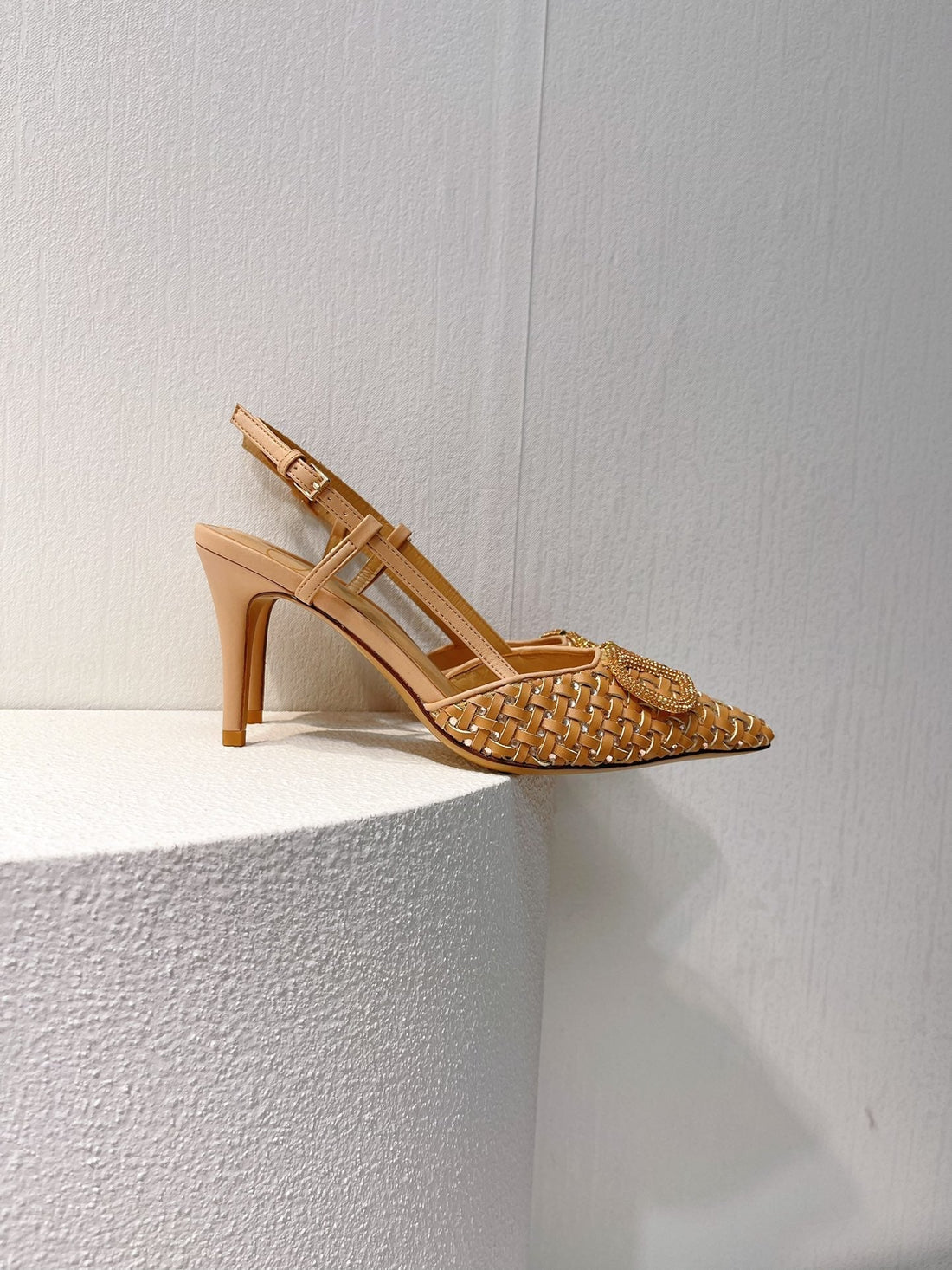 VT High Heeled Slingbacks Peru Brown  Sheepskin 292801