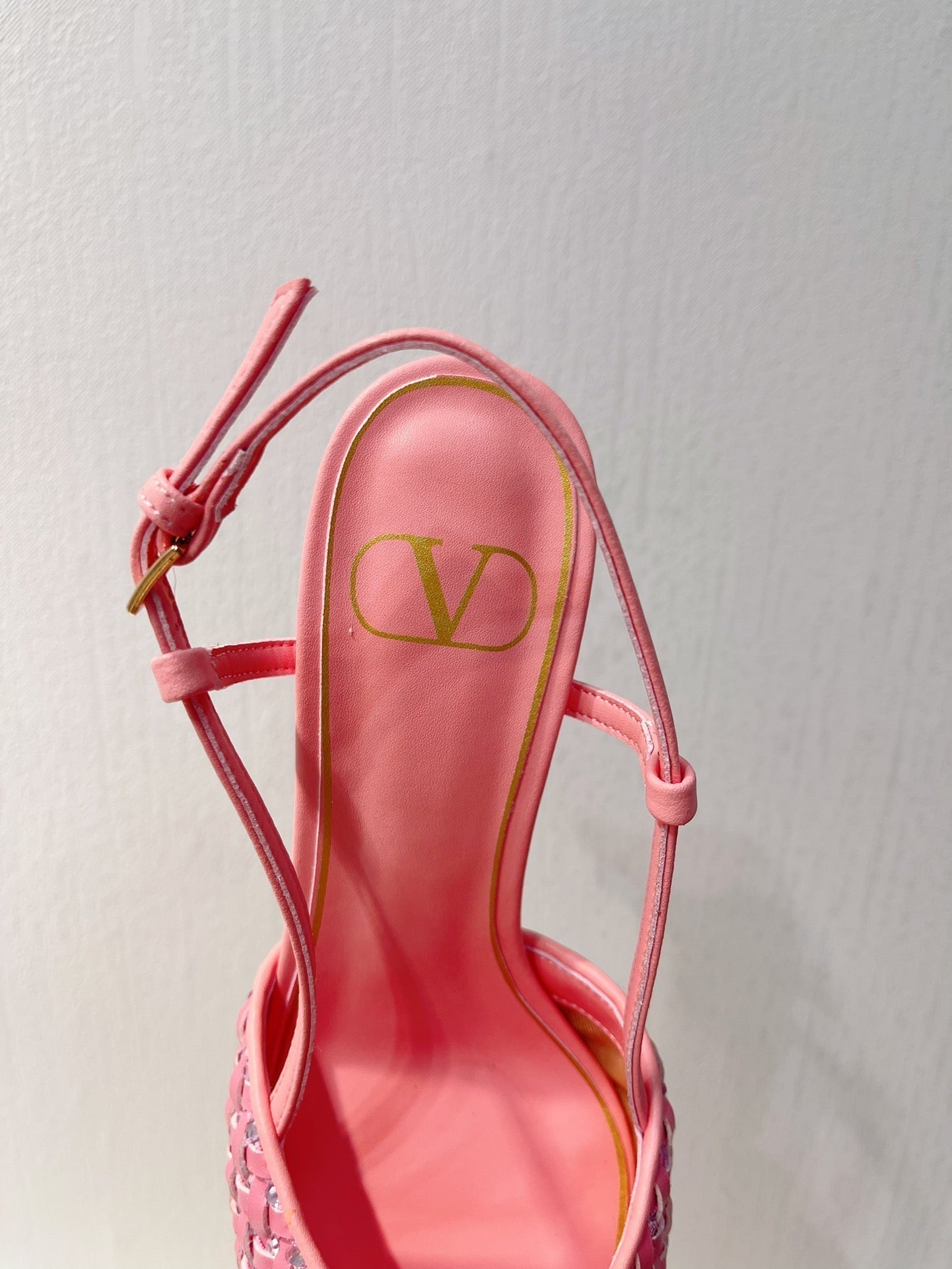 VT High Heeled Slingbacks Pink Sheepskin 292802