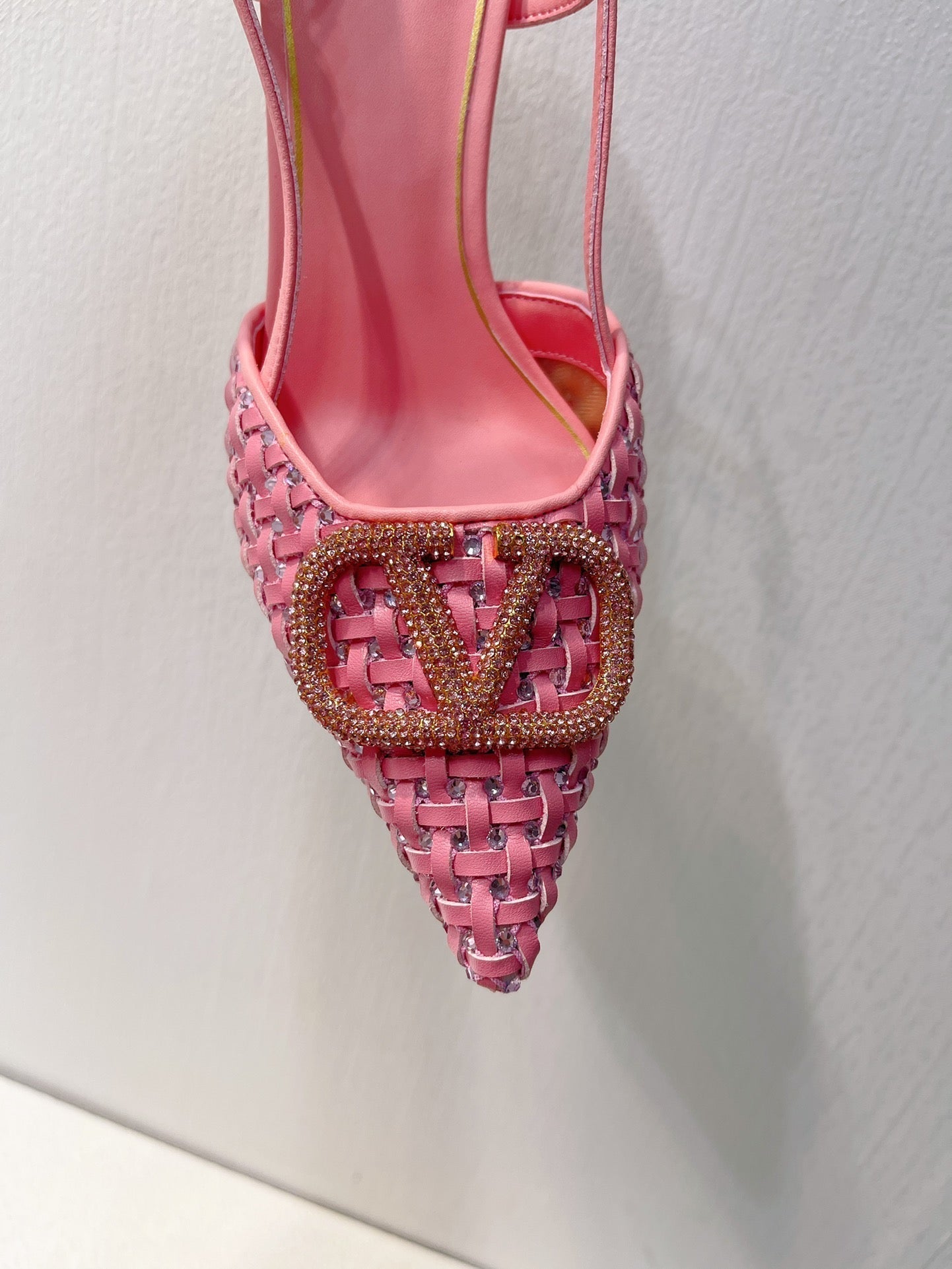 VT High Heeled Slingbacks Pink Sheepskin 292802