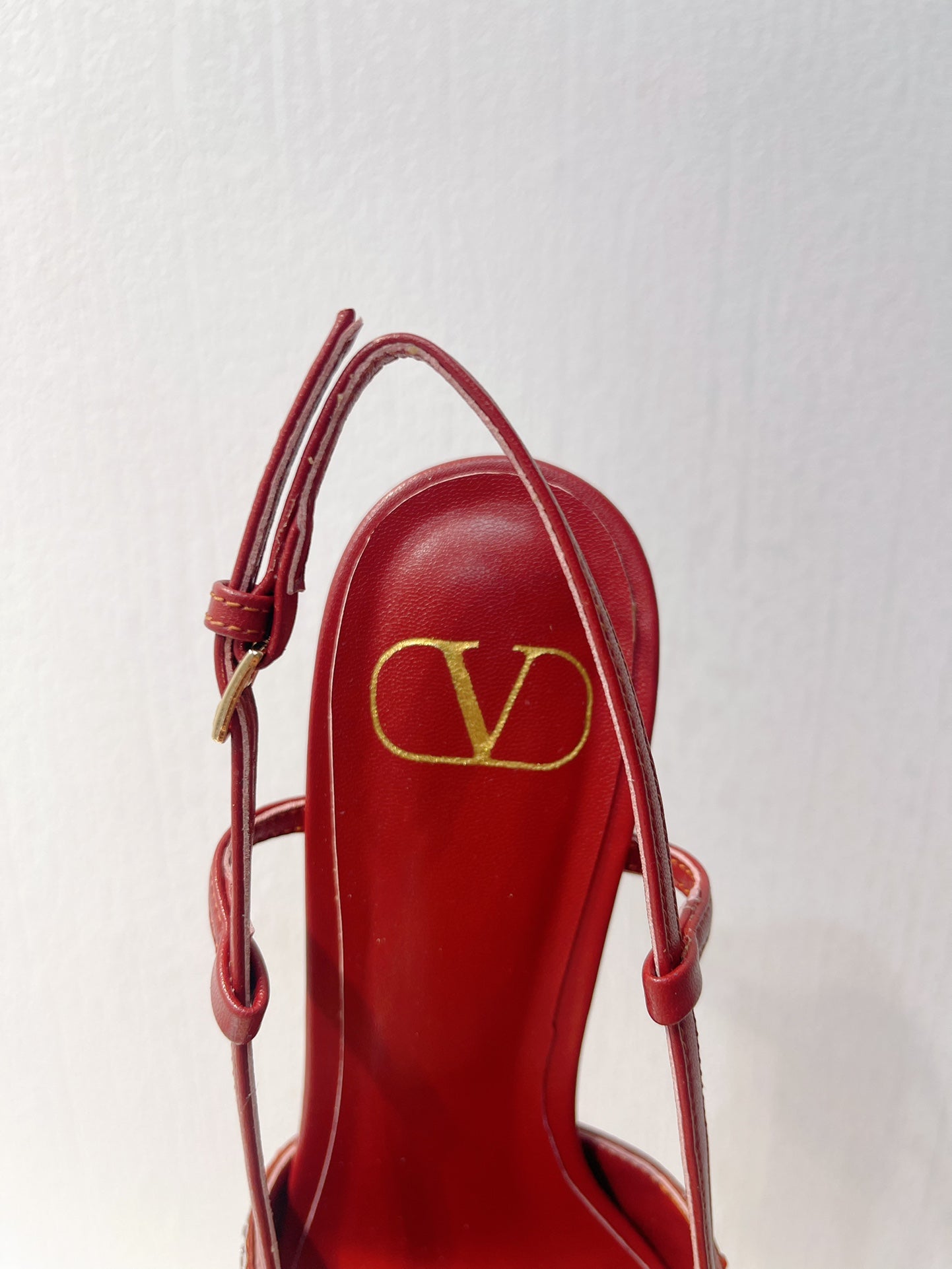 VT High Heeled Slingbacks Red Sheepskin 292816