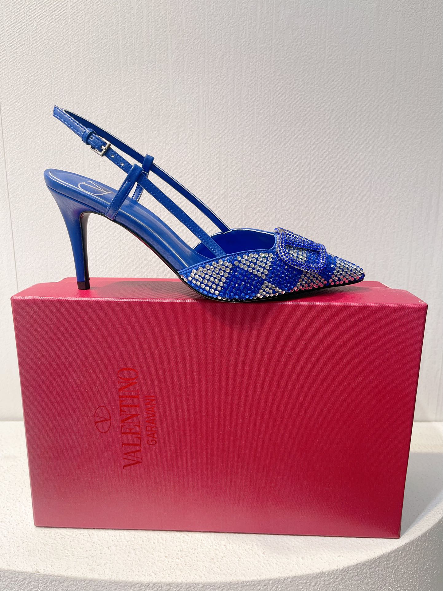 VT High Heeled Slingbacks  Blue Sheepskin 292817