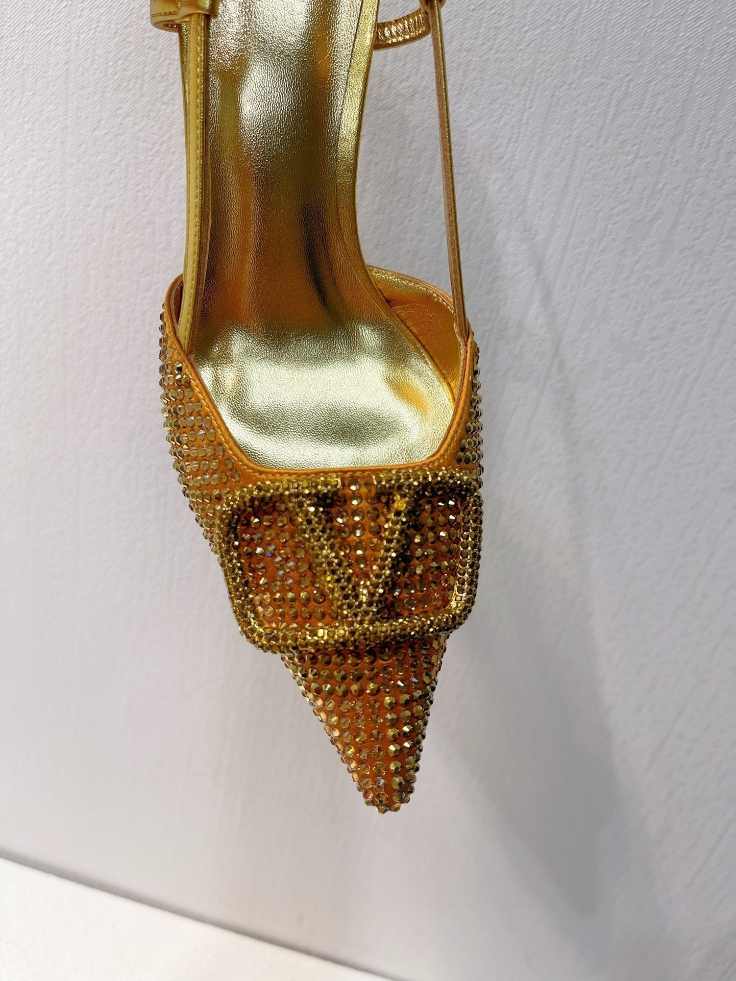 VT High Heeled Slingbacks Gold Sheepskin 292820