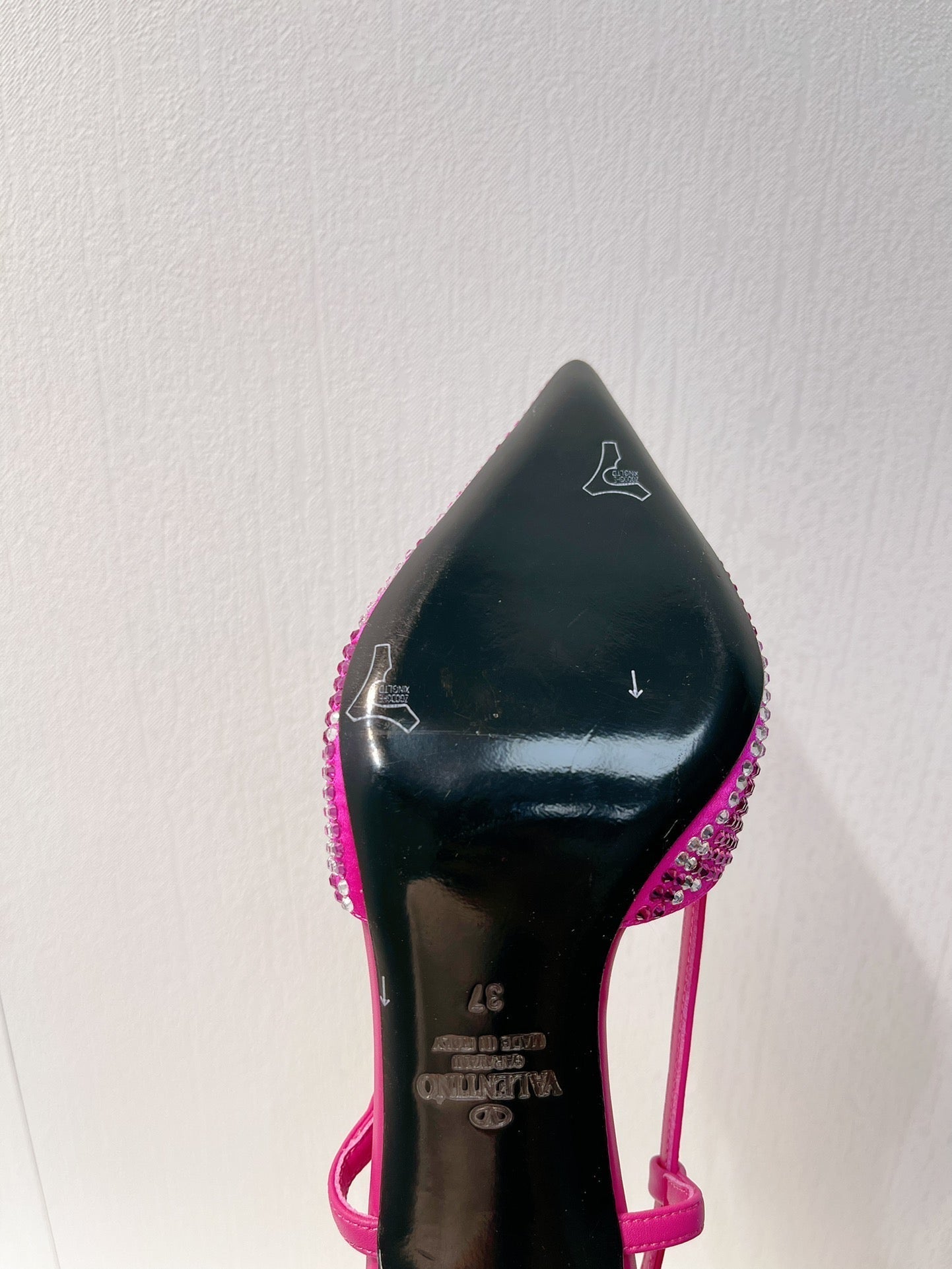 VT High Heeled Slingbacks Fuchsia Pink Sheepskin 292821