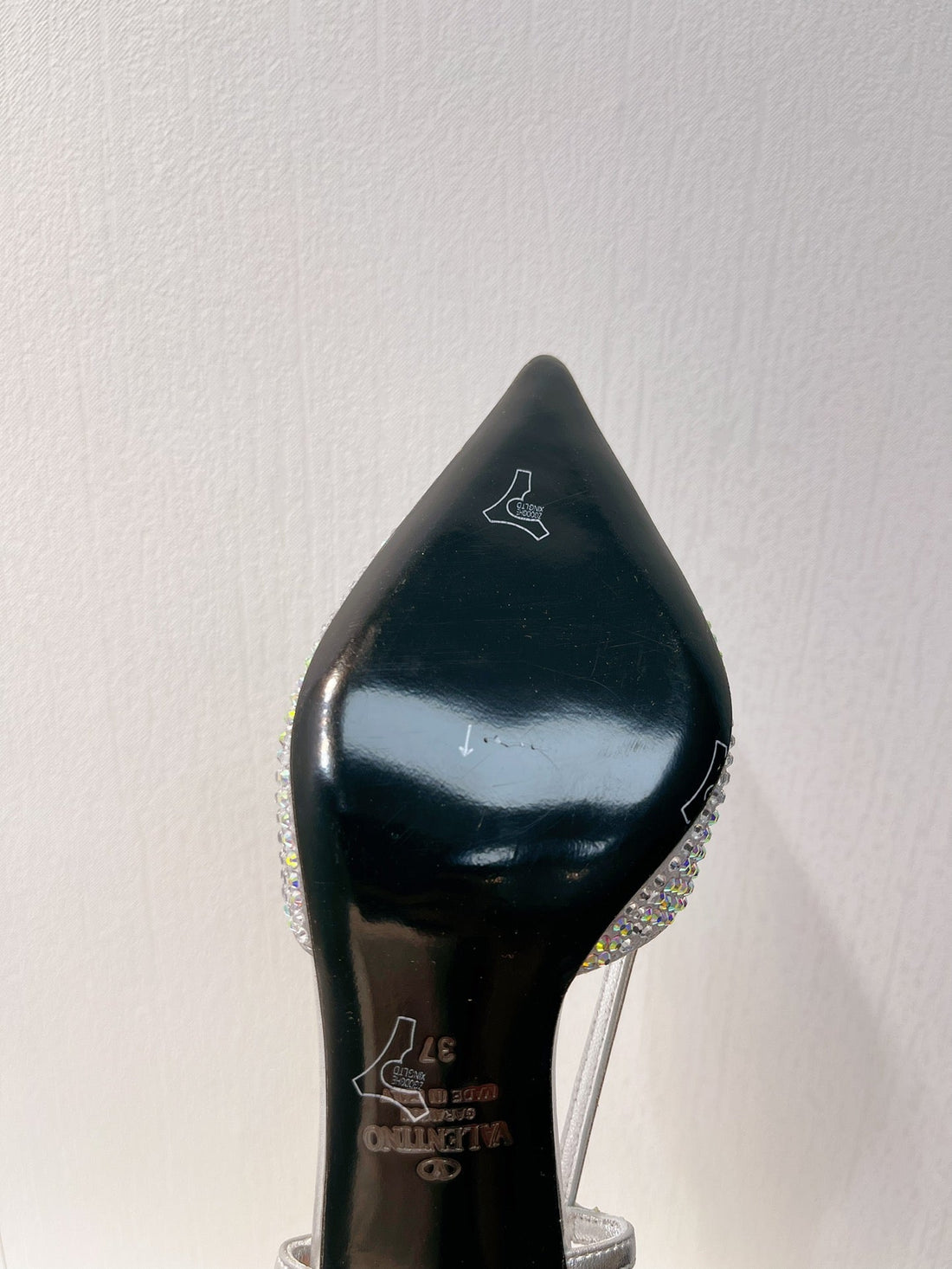 VT High Heeled Slingbacks Silver Sheepskin 292823