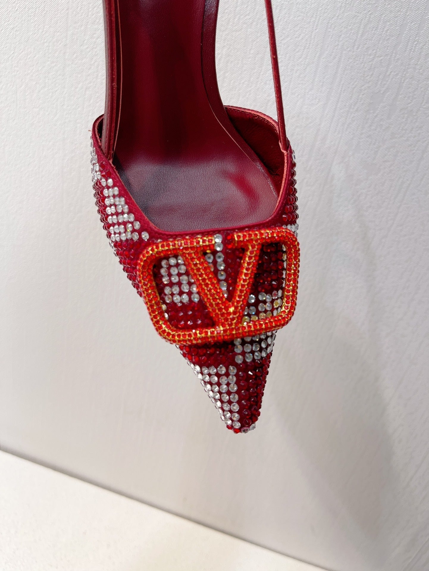 VT High Heeled Slingbacks  Ruby Red Sheepskin 292825