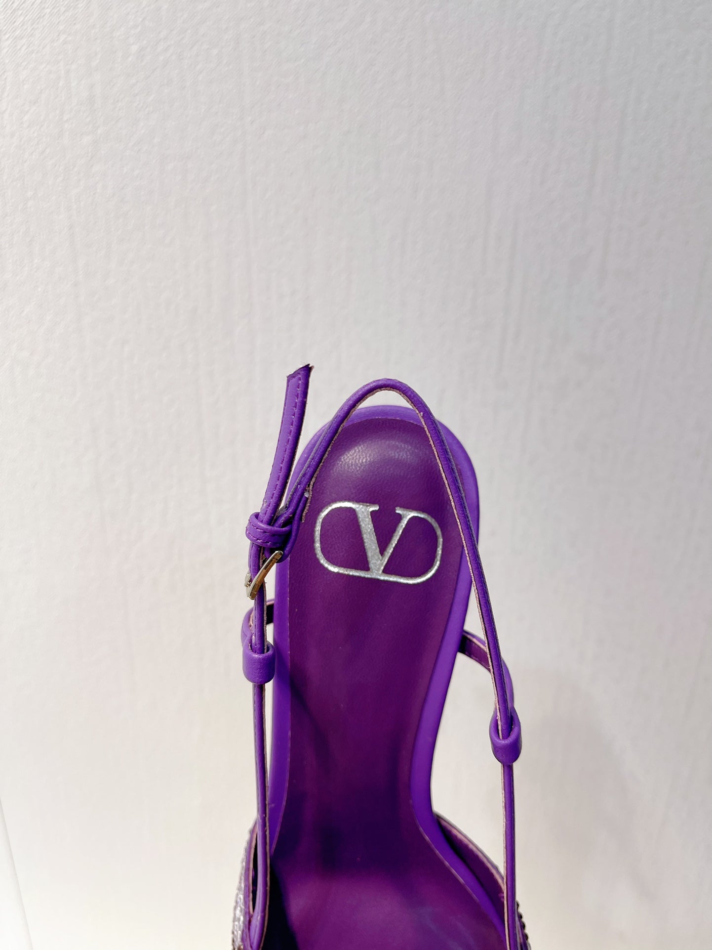 VT High Heeled Slingbacks Purple Sheepskin 292830