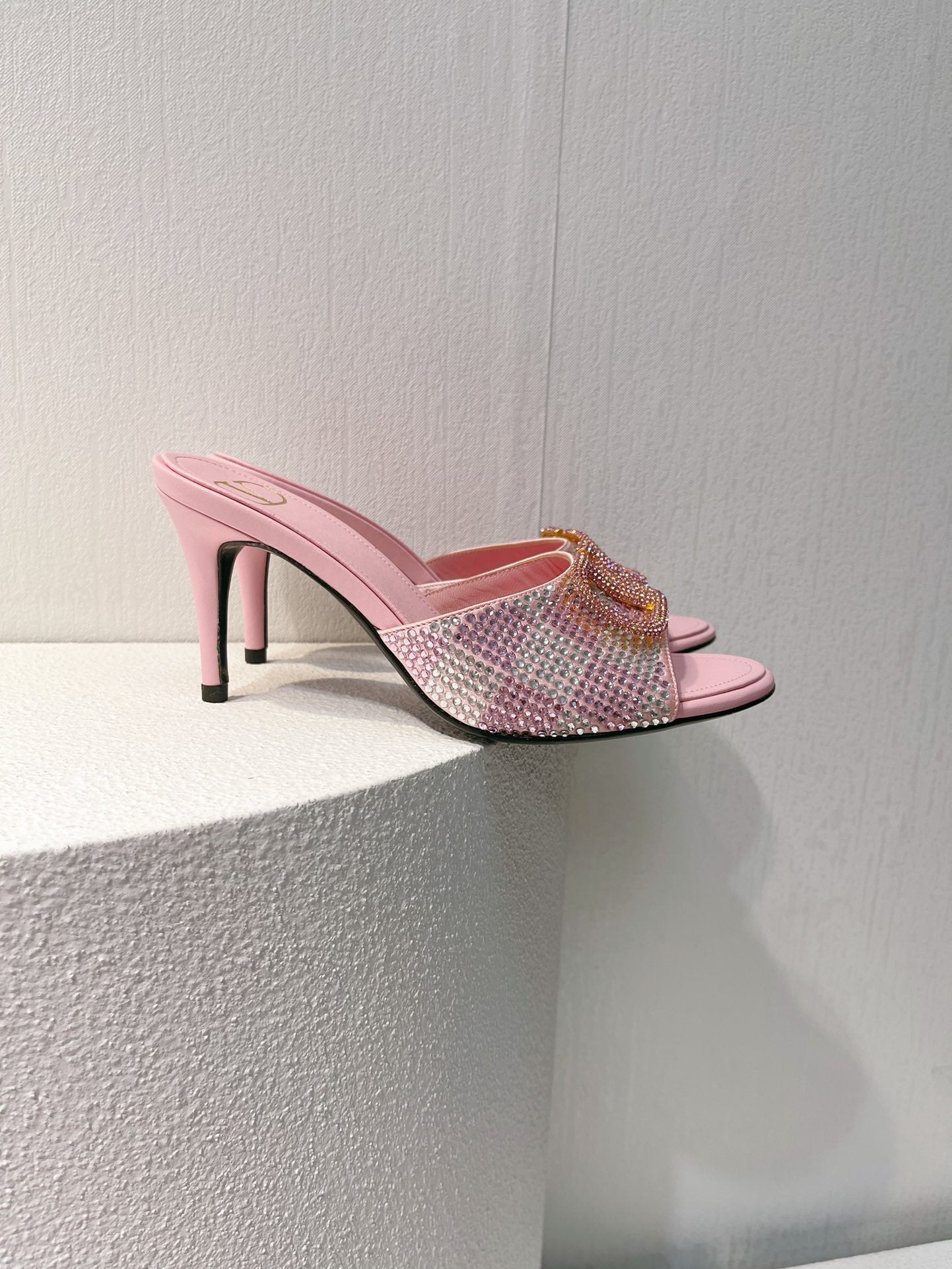 VT High Heeled Sandals Pink Sheepskin 292834