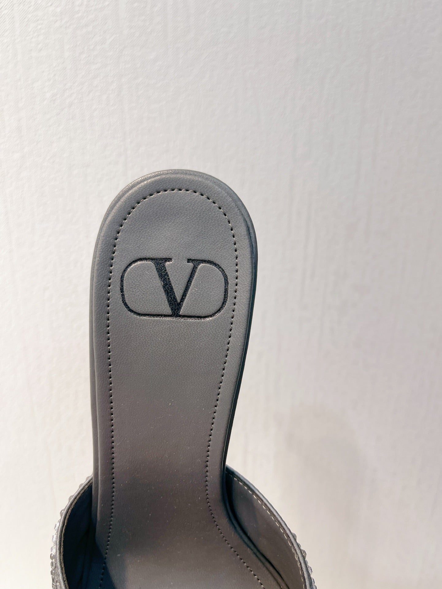 VT High Heeled Sandals Black Silver Sheepskin 292835