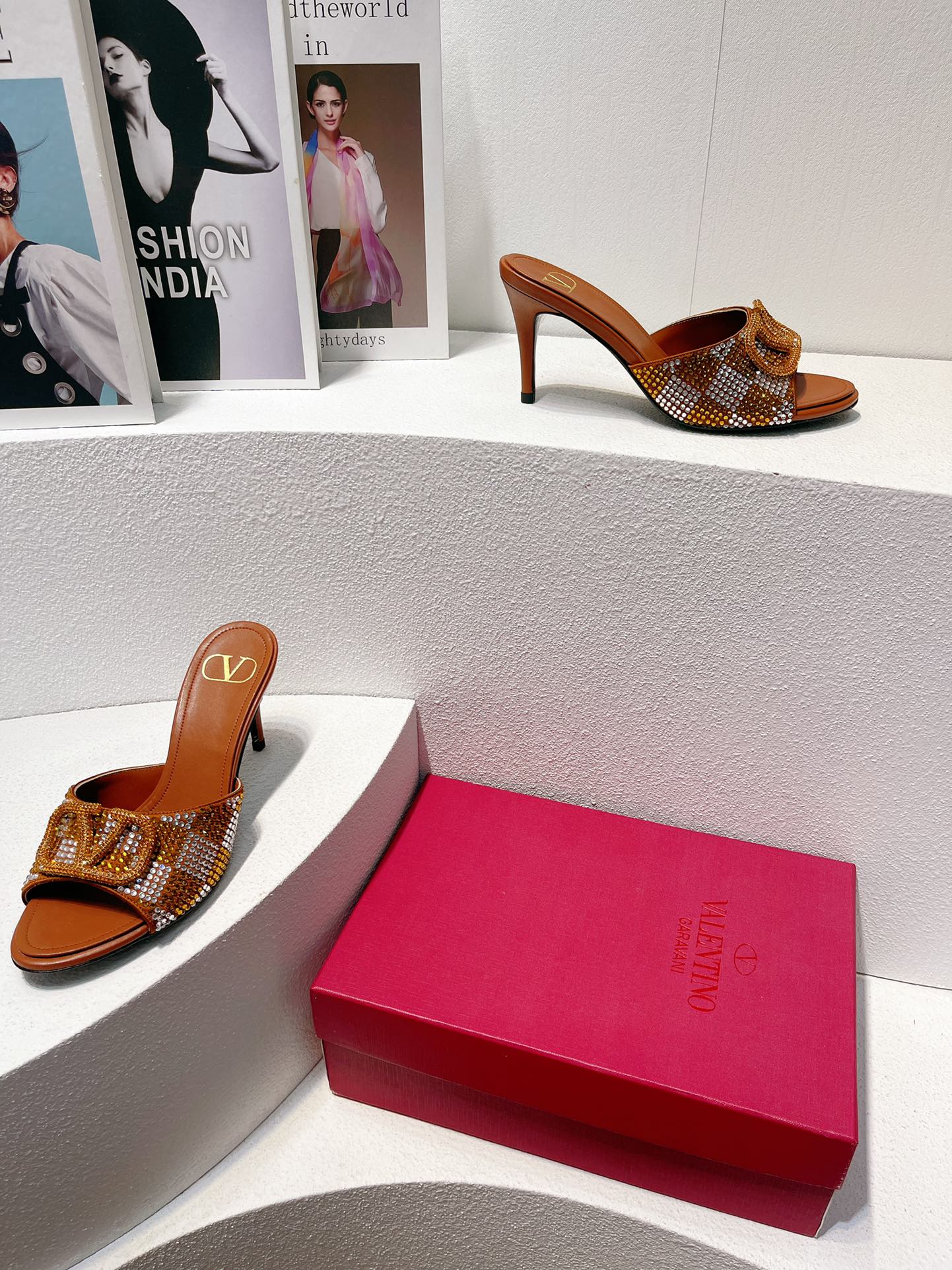 VT High Heeled Sandals Russet Sheepskin 292837