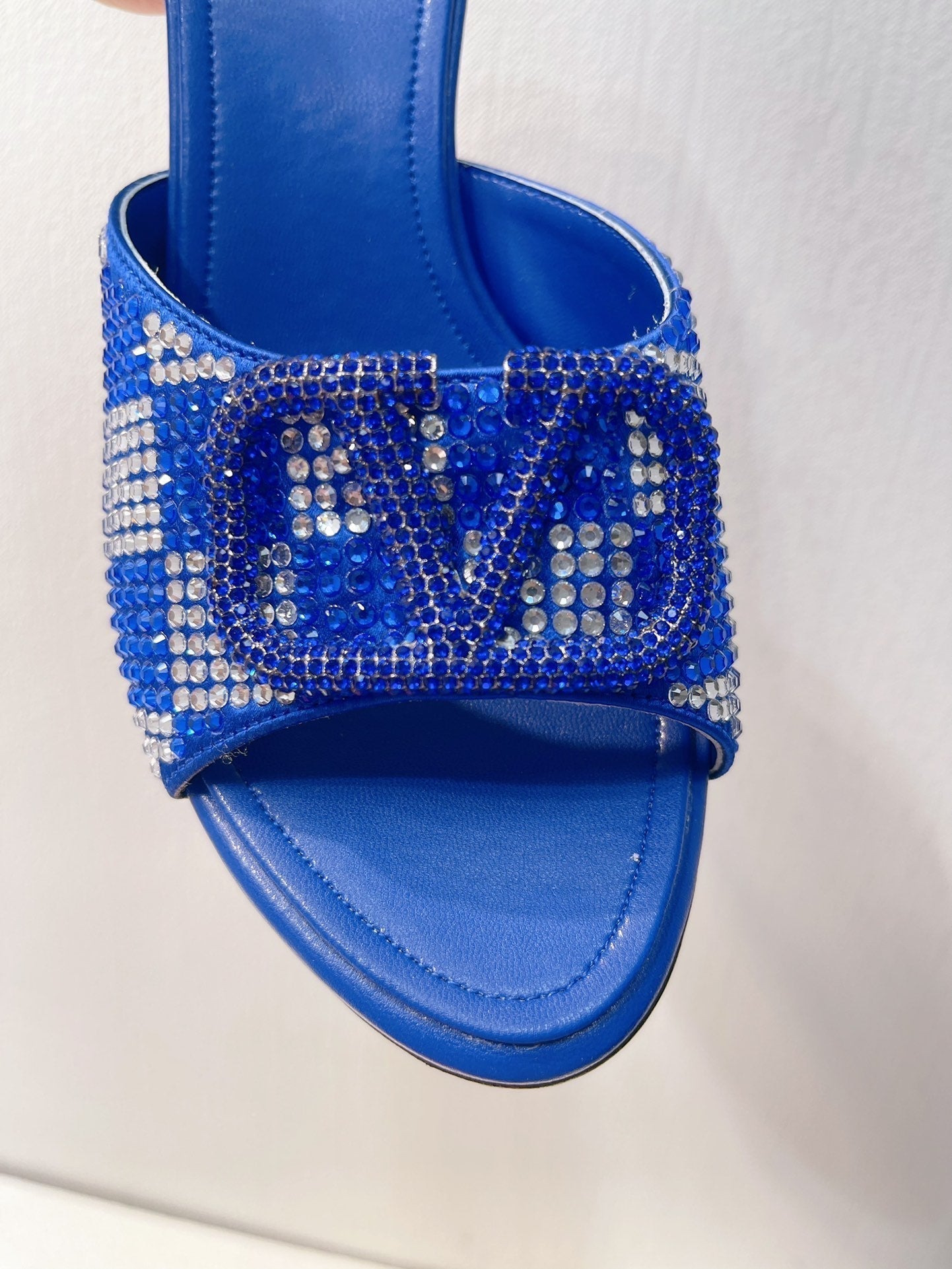 VT High Heeled Sandals Blue Sheepskin 292839