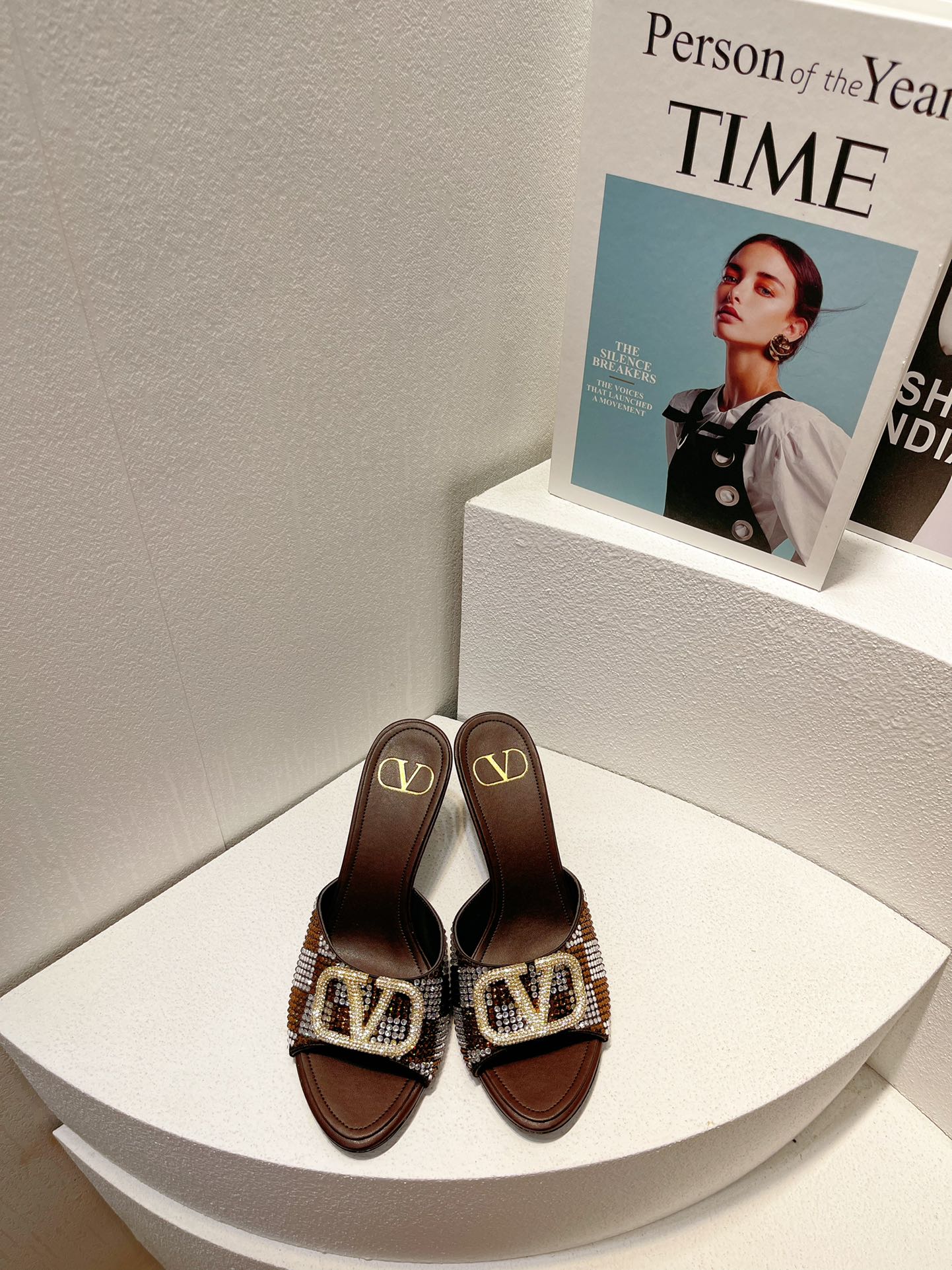 VT High Heeled Sandals Brown Sheepskin 292848