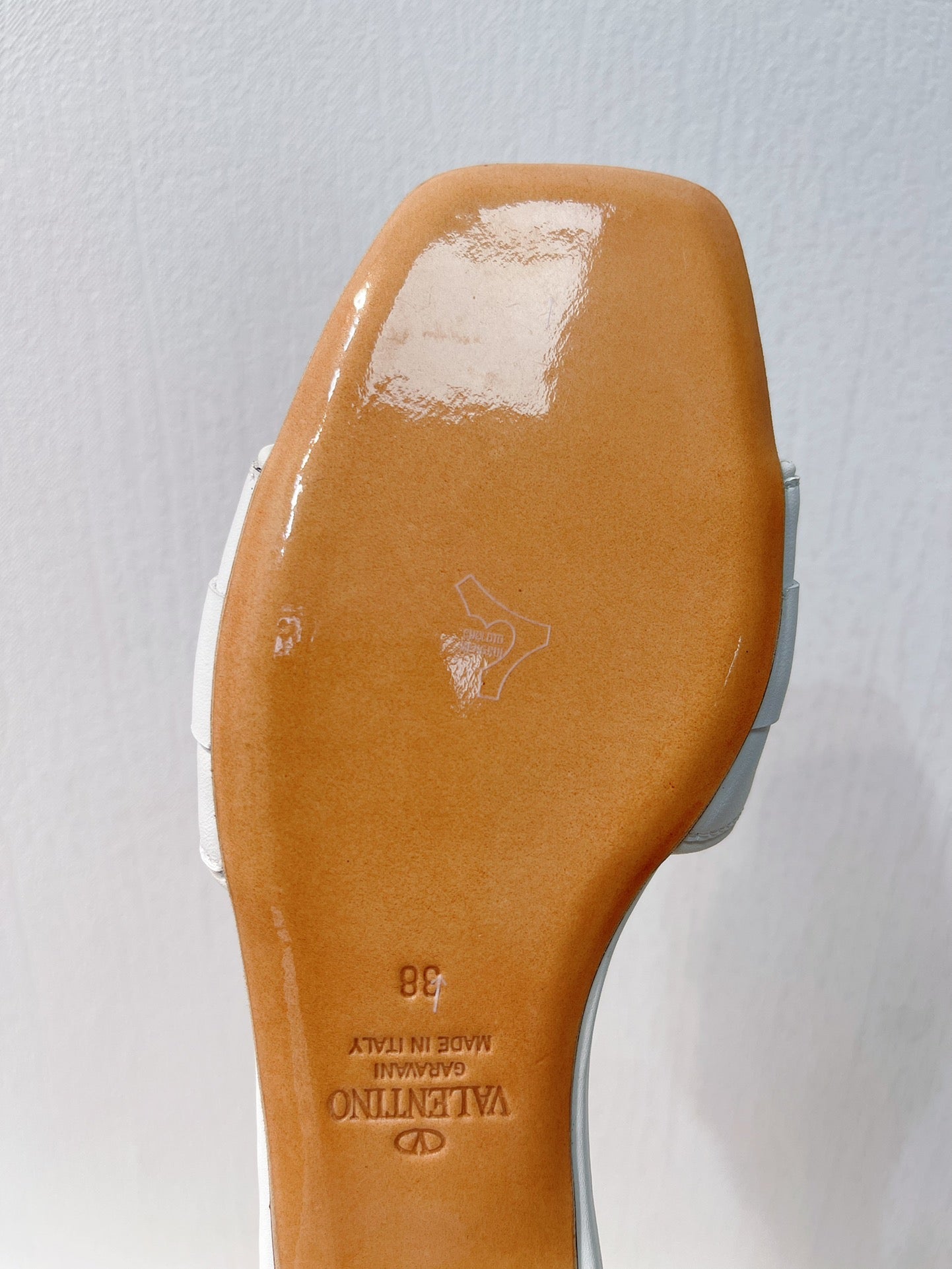 VT Moon Slides in Leather White Cowhide 292858