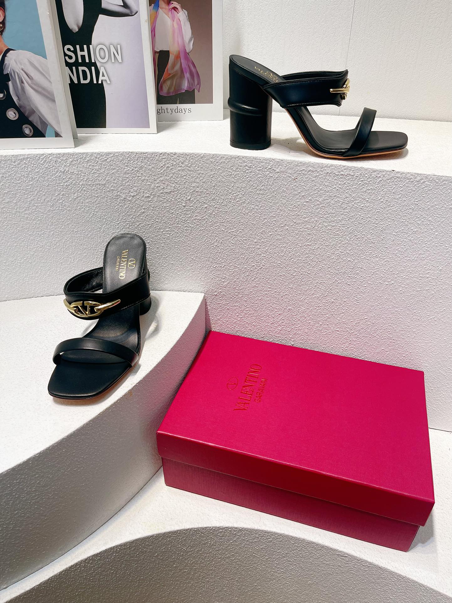 VT Heeled Sandal Black Cowhide 292877