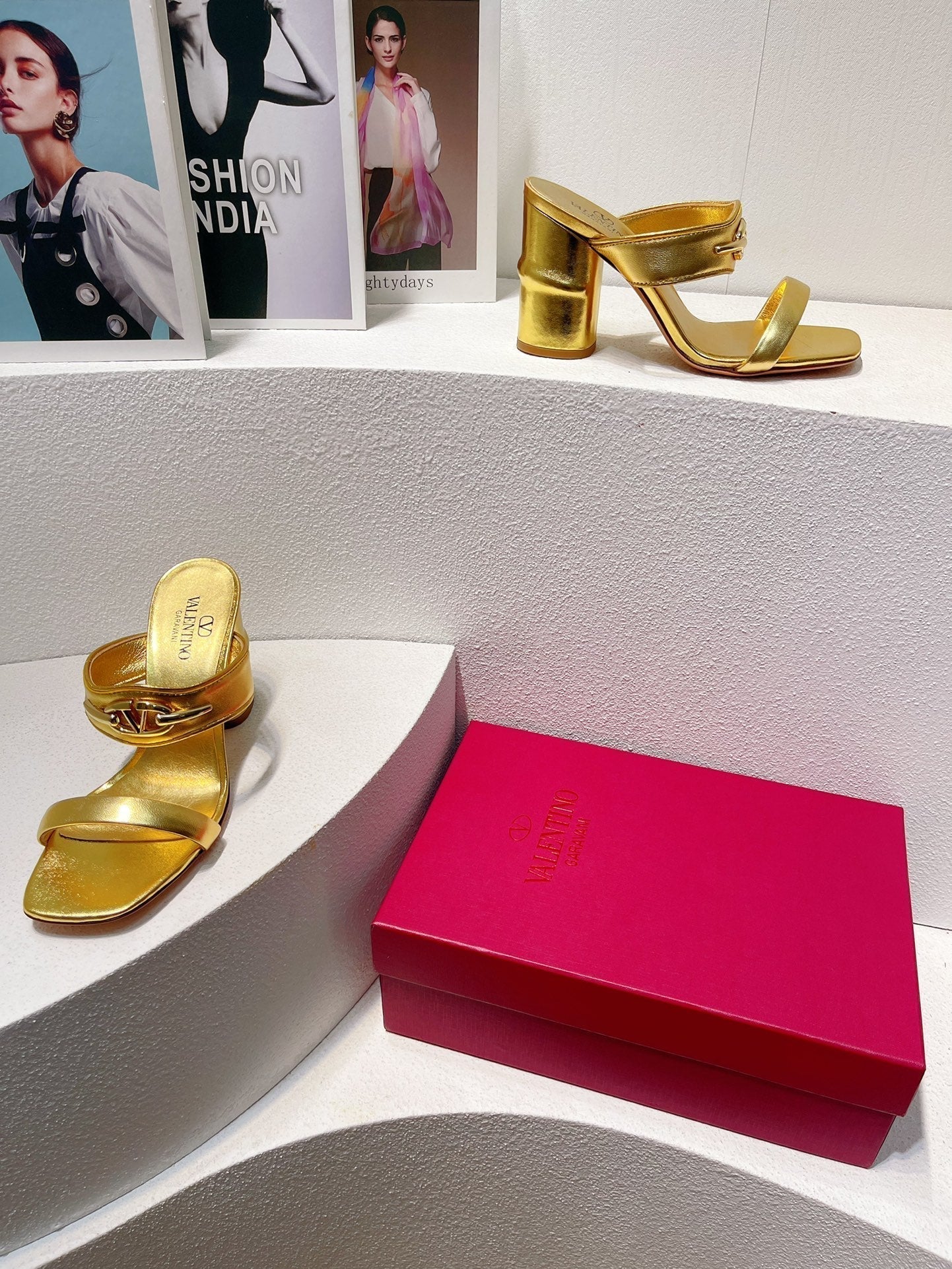 VT Heeled Sandal Gold Cowhide 292882