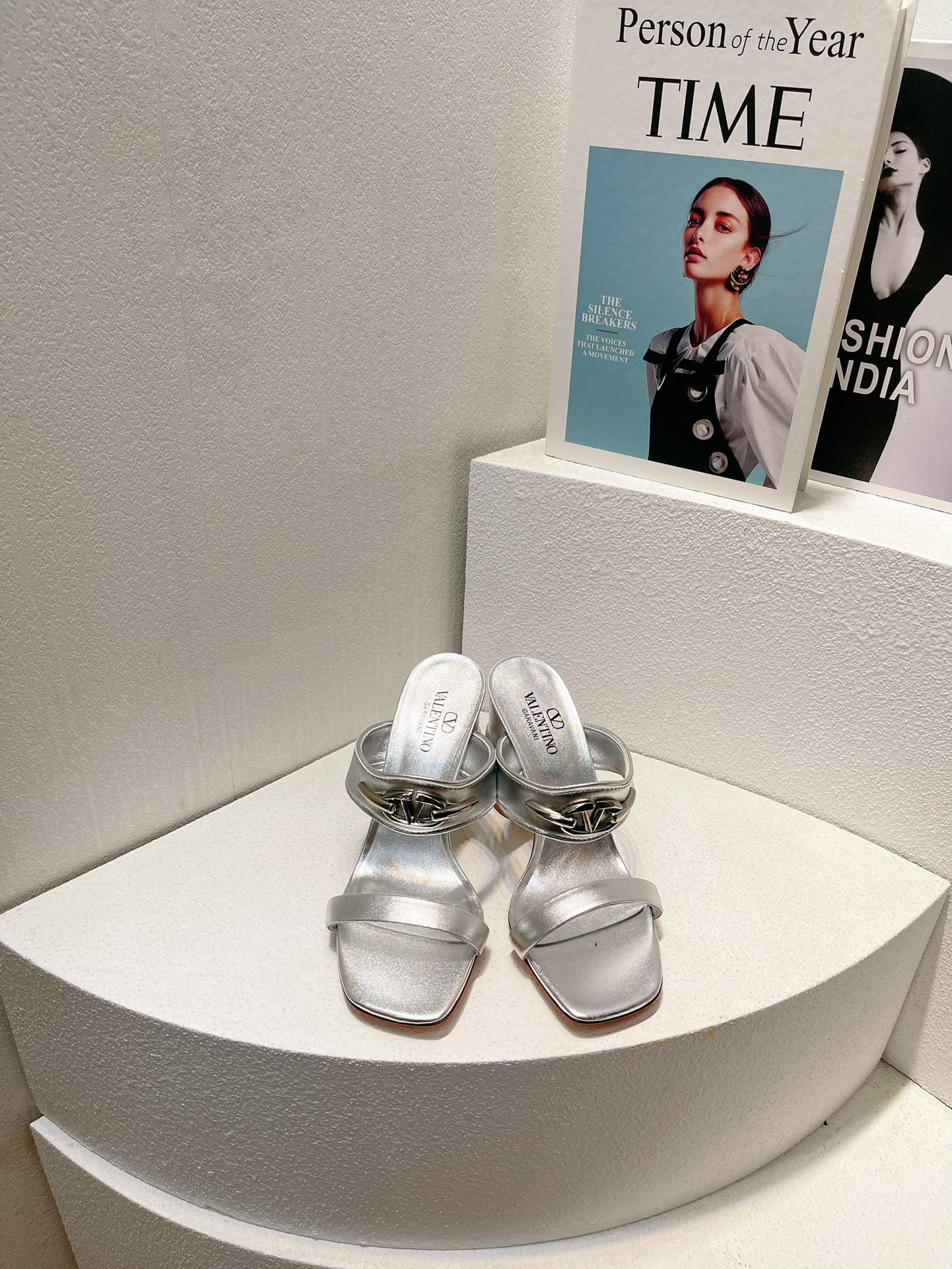 VT Heeled  Sandal Silver Cowhide 292883