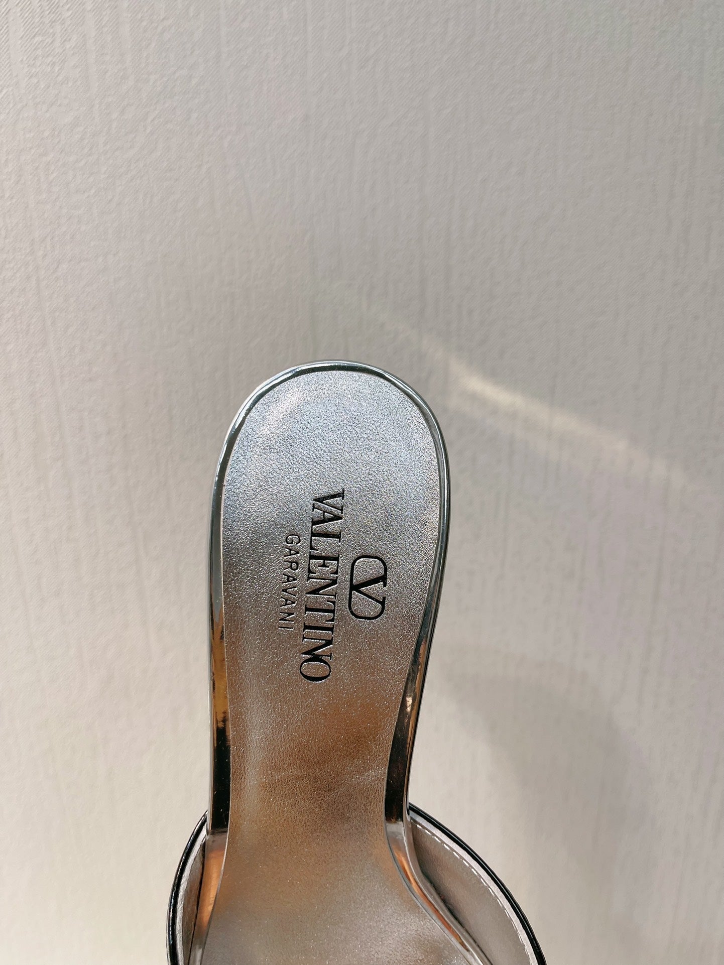 VT Mid Heel Mule Sandal Silver Sheepskin 292765