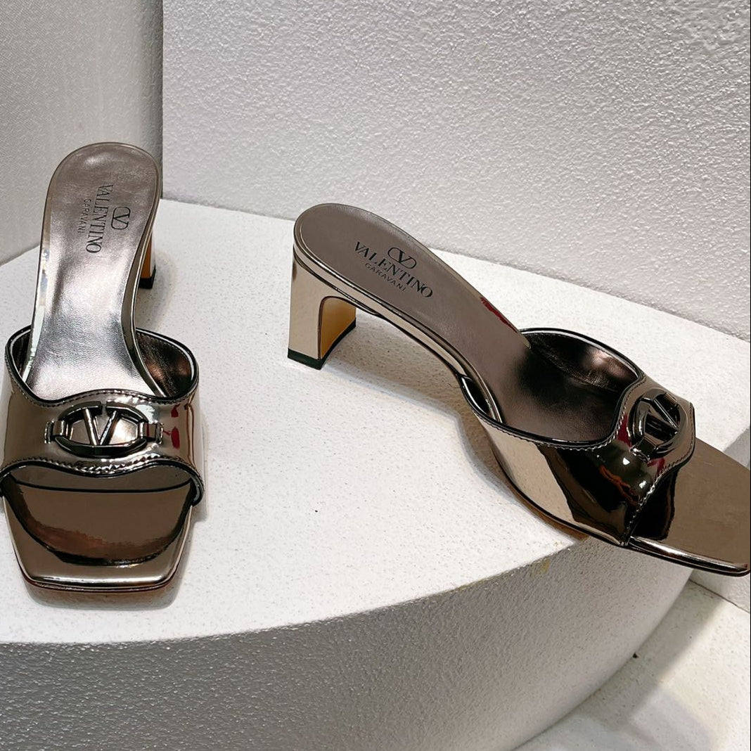 VT Mid Heel Mule Sandal Gray Sheepskin 292766