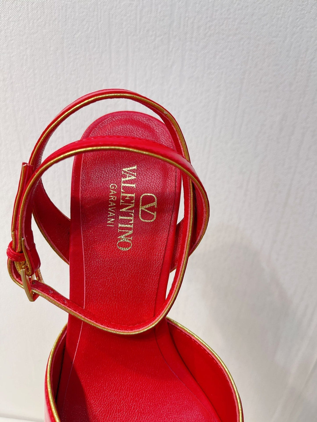 VT Sandals Heels 50mm Red Cowhide 292769