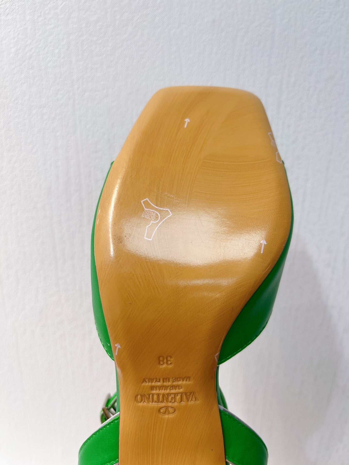 VT Sandals Heels 50mm Green Cowhide 292770