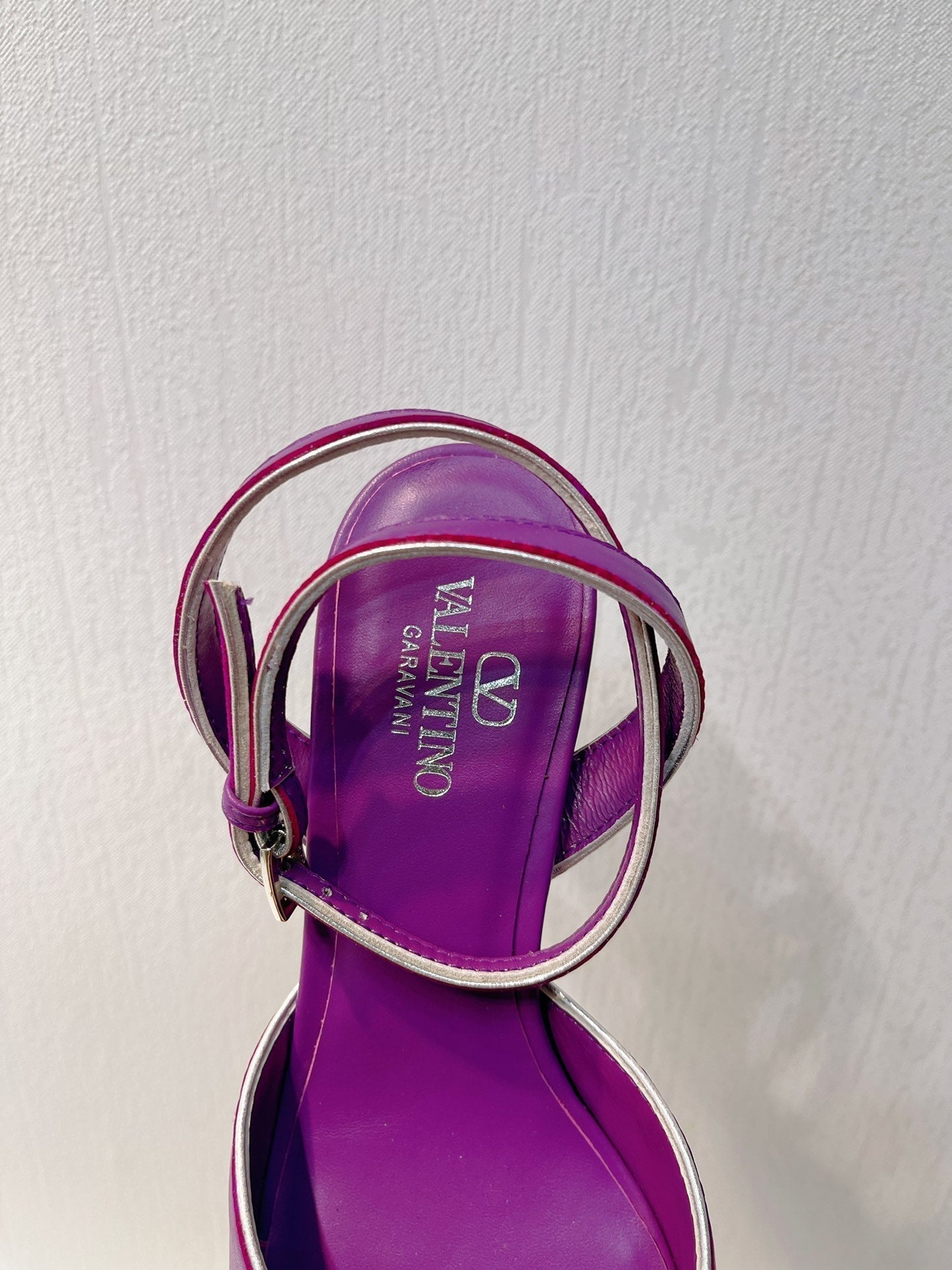 VT Sandals Heels 50mm Purple Cowhide 292771