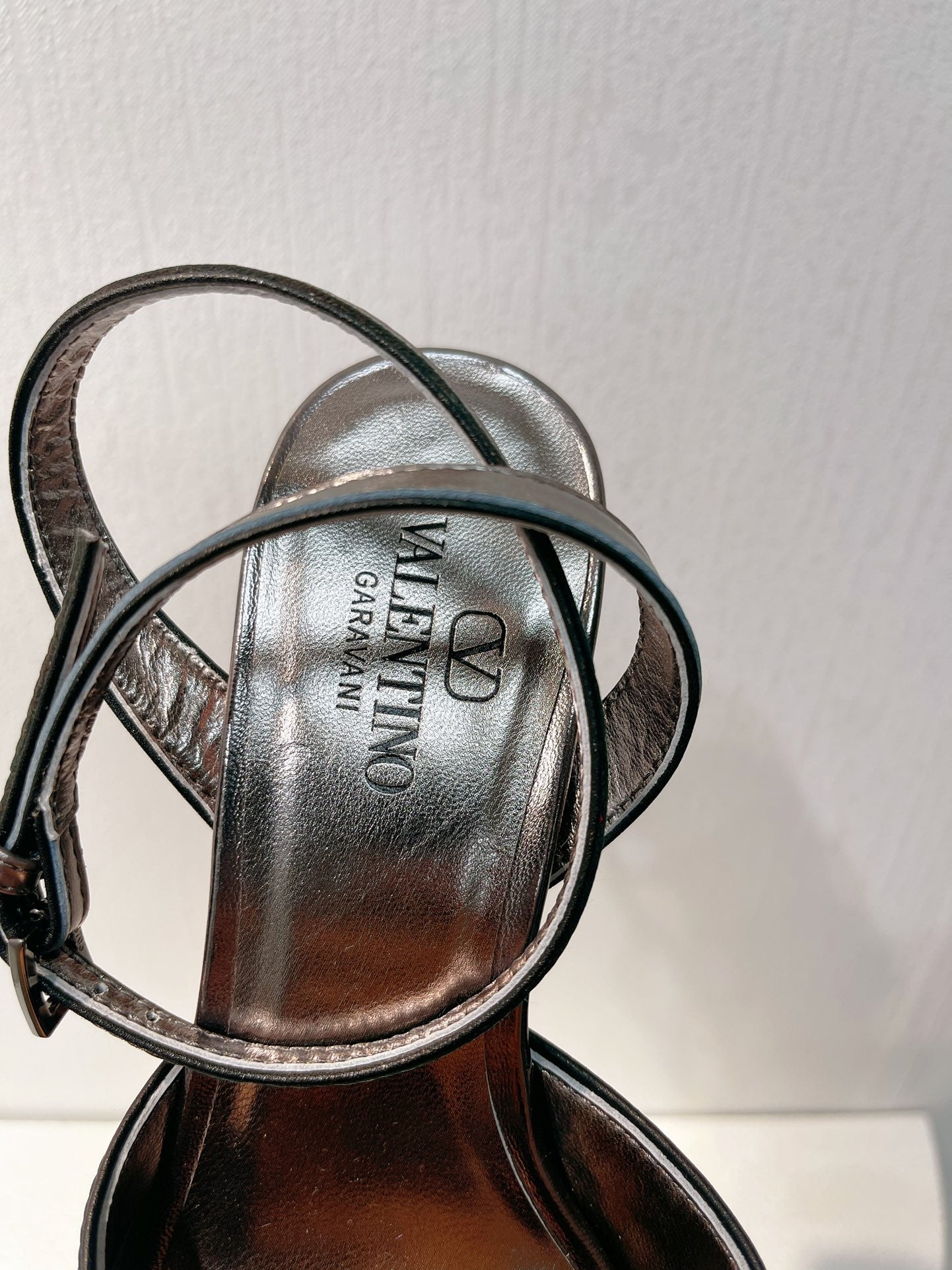 VT Sandals Heels 50mm Gray Cowhide 292776