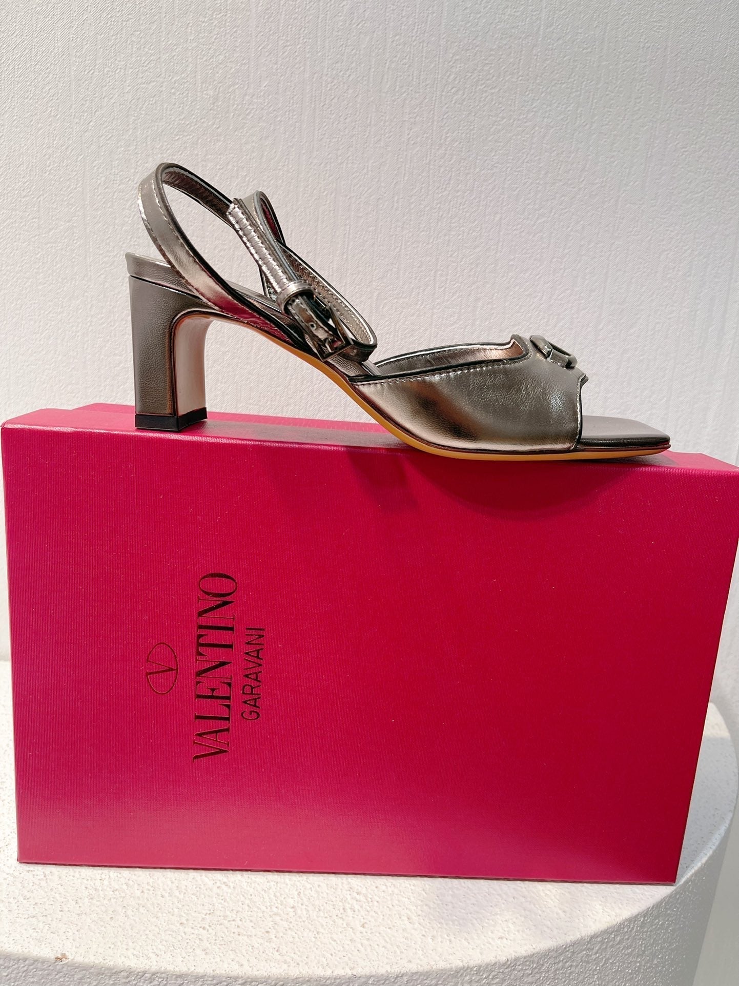 VT Sandals Heels 50mm Gray Cowhide 292776