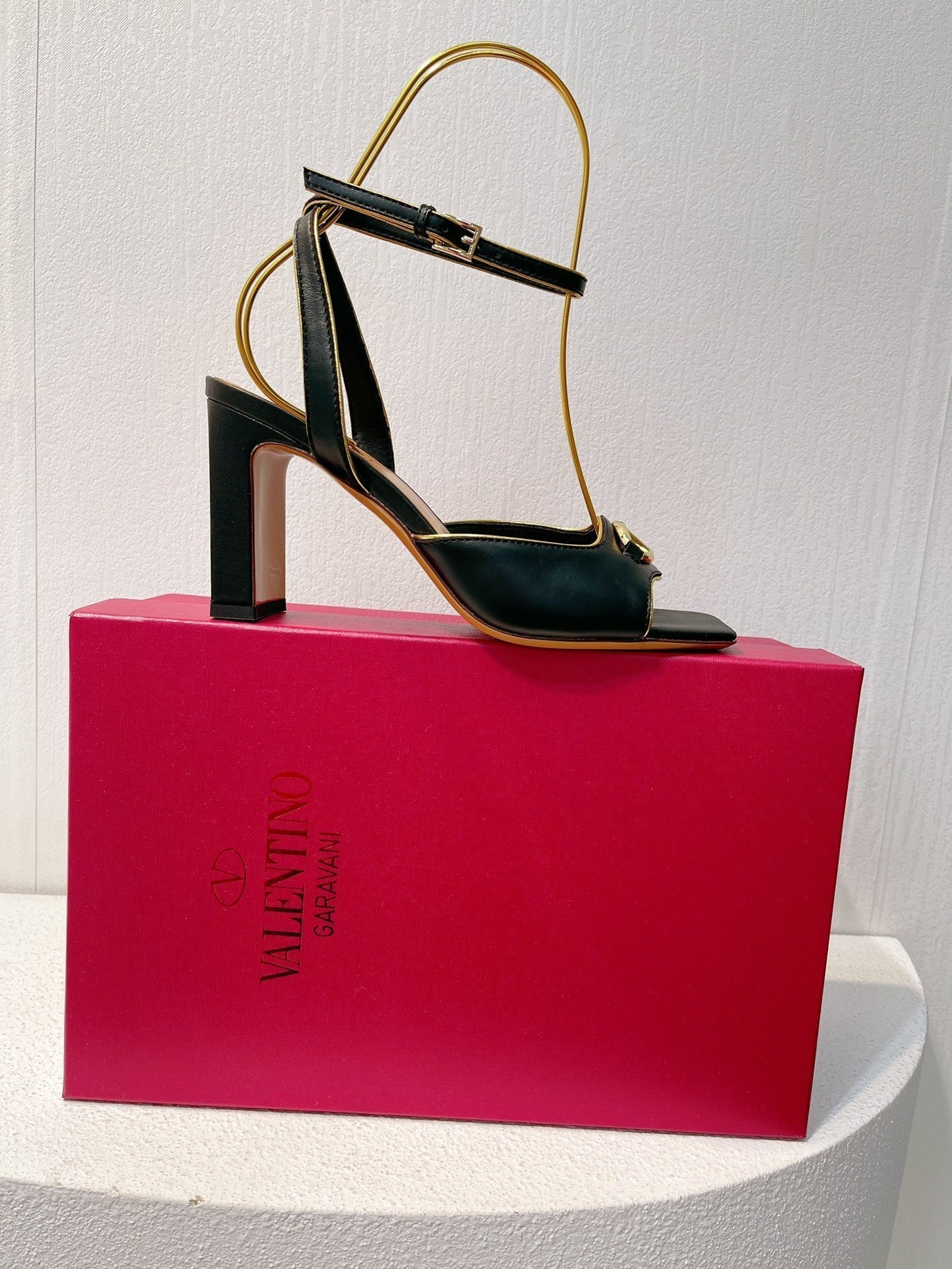 VT Sandals Heels  70mm Black Cowhide 292777