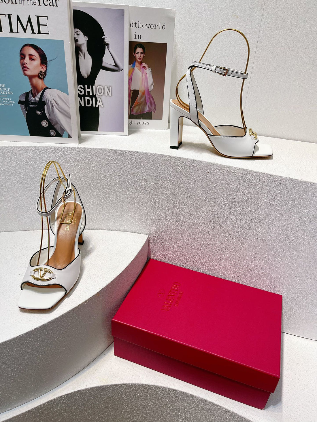 VT Sandals Heels  70mm  White Cowhide 292778