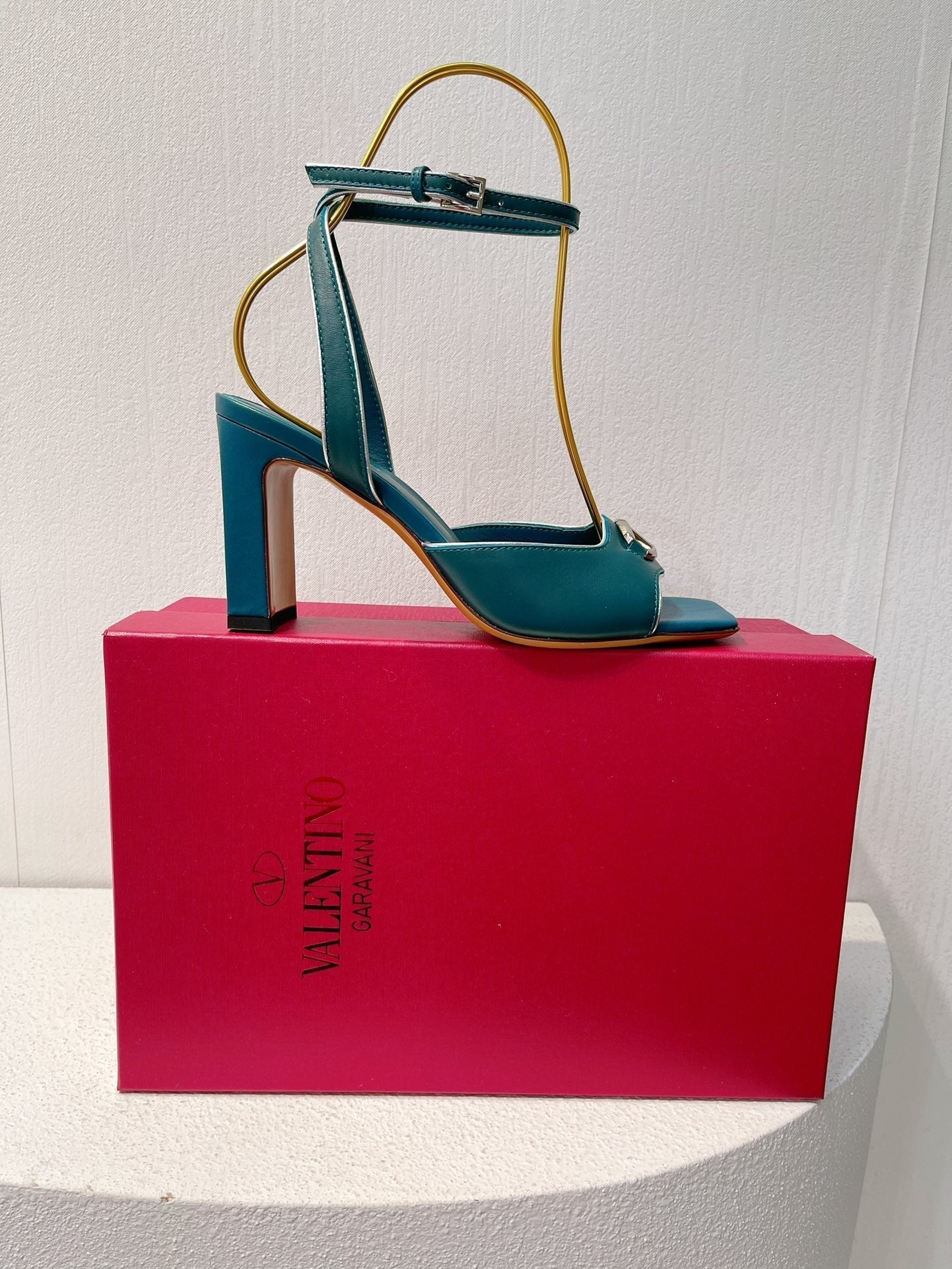 VT Sandals Heels  70mm Emerald Green Cowhide 292780