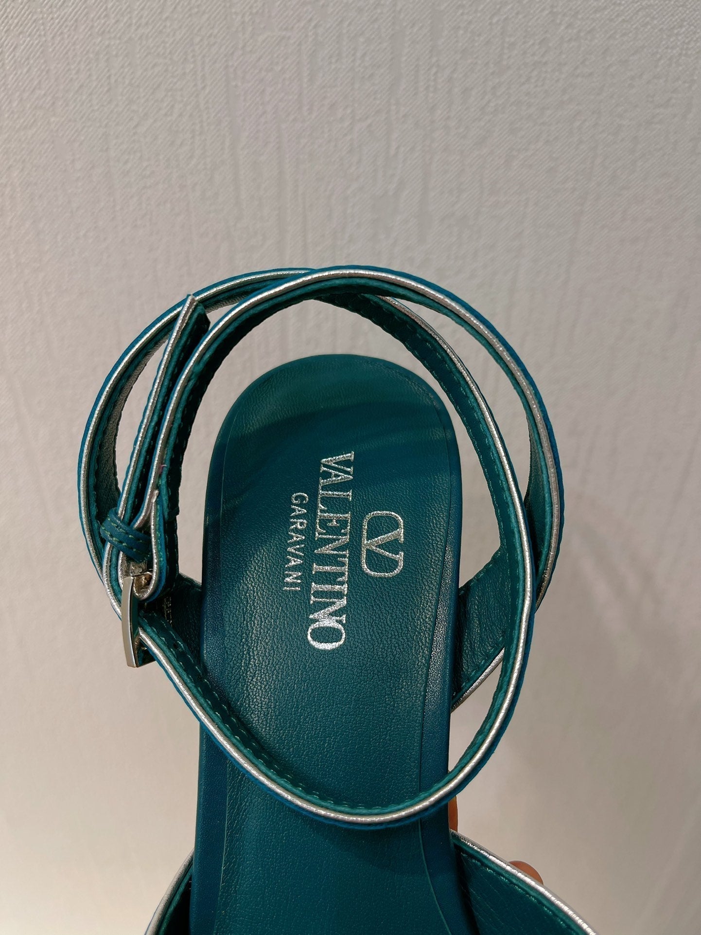 VT Sandals Heels  70mm Emerald Green Cowhide 292780