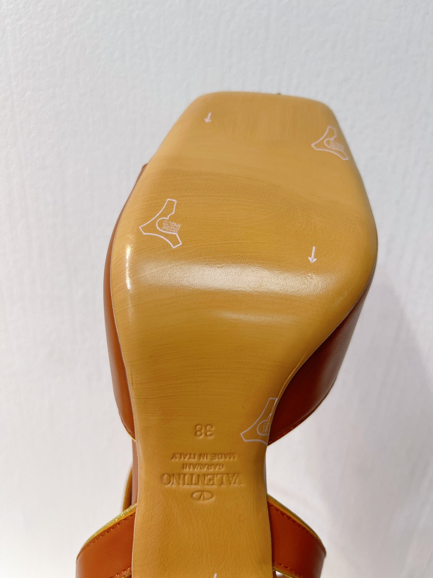 VT Sandals Heels 70mm Brown Cowhide 292783