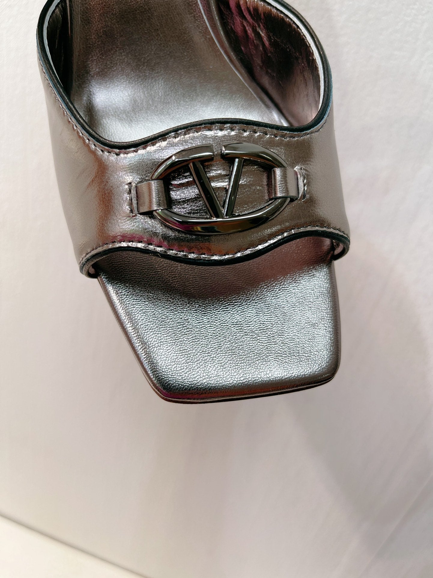 VT Sandals Heels 70mm Gray Cowhide 292786