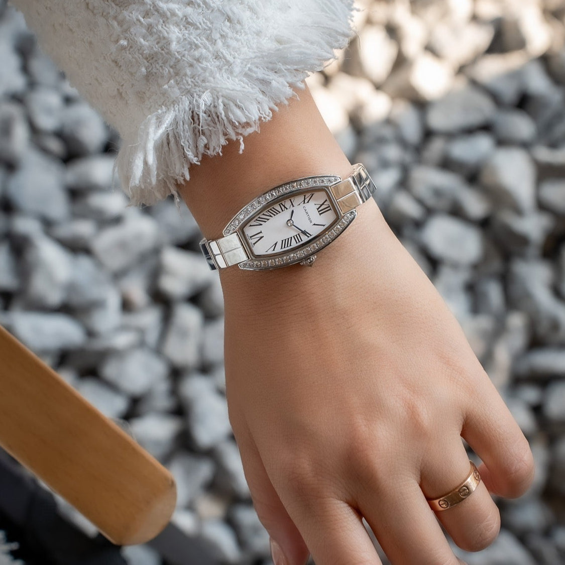 Cartier Tonneau 23mm Diamond Quartz