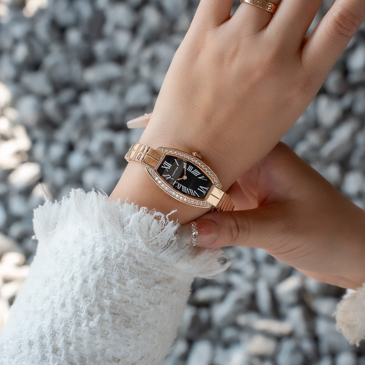 Cartier Tonneau 23mm Diamond Quartz