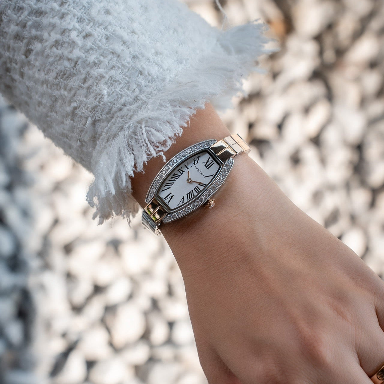 Cartier Tonneau 23mm Diamond Quartz