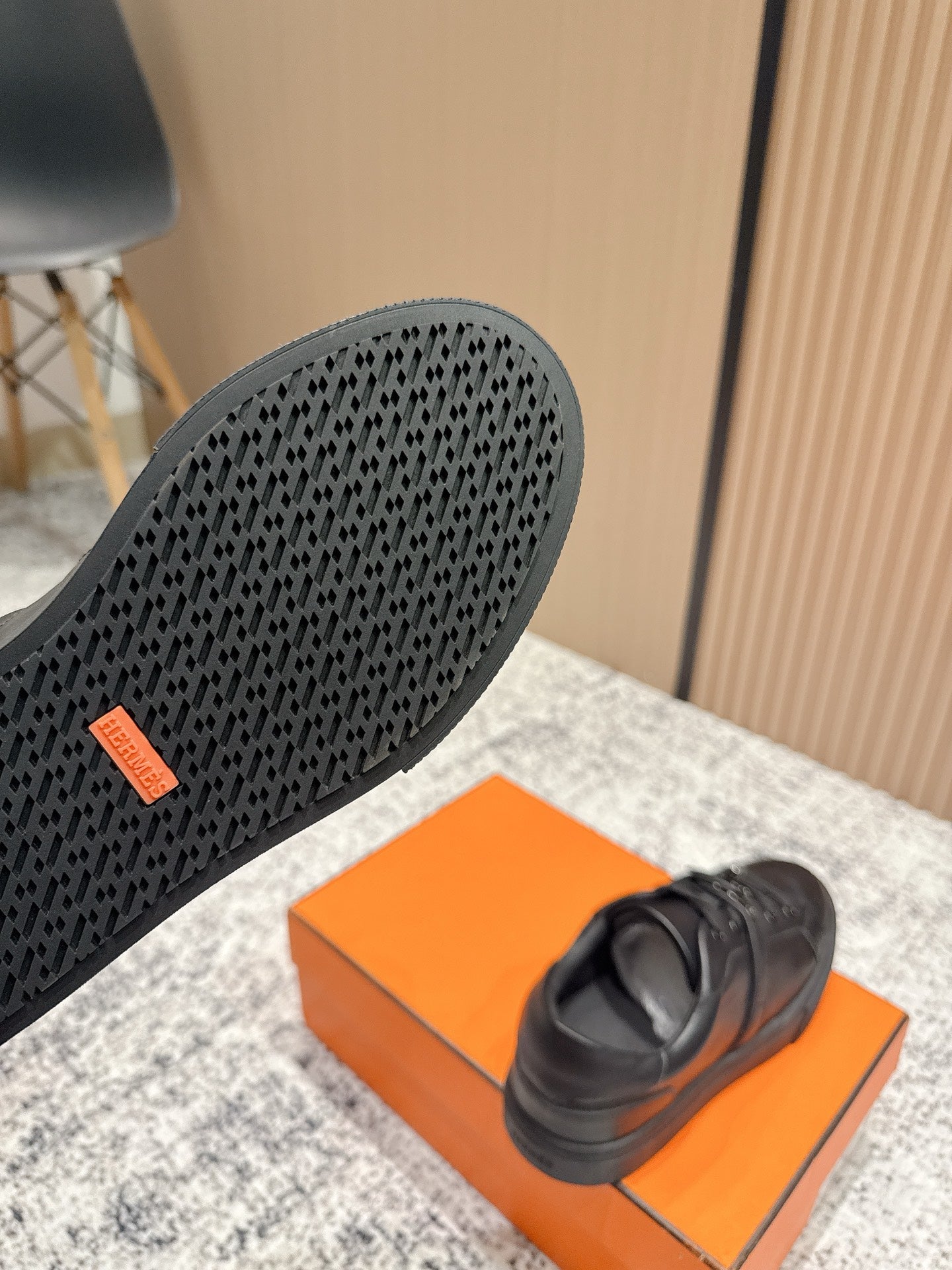 HM Casual Sneakers Black Buckle  Black Leather