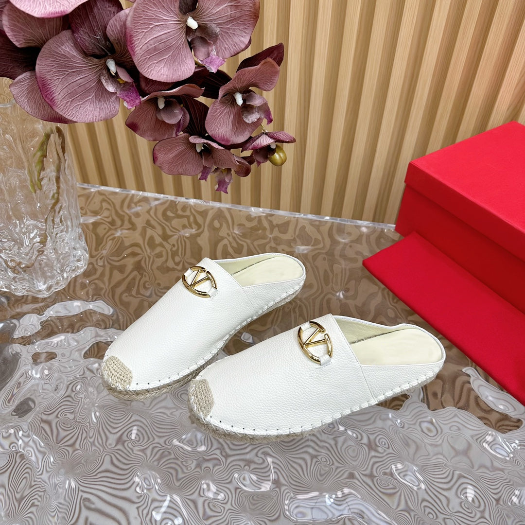The Bold Edition VLogo Mules White Leather