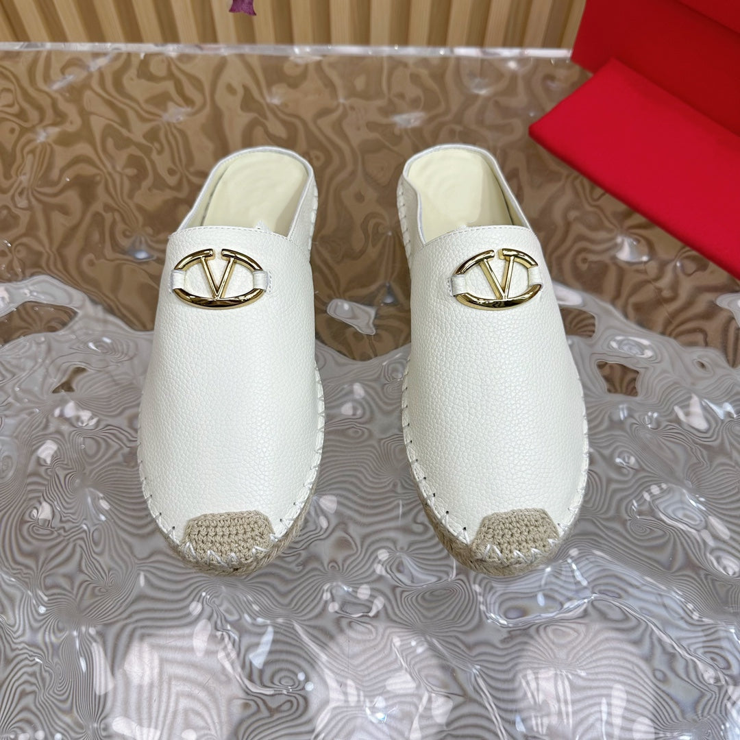 The Bold Edition VLogo Mules White Leather