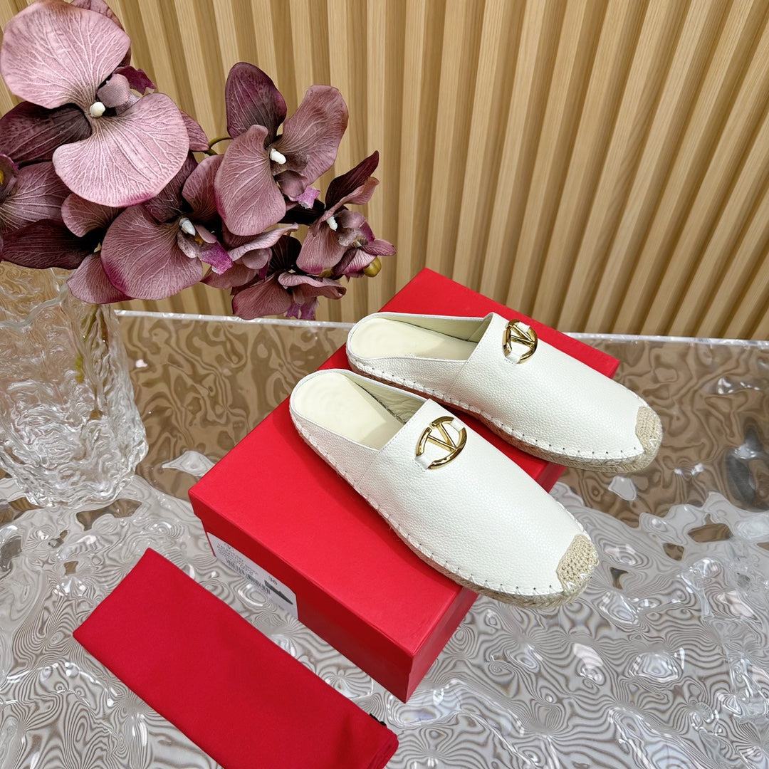 The Bold Edition VLogo Mules White Leather