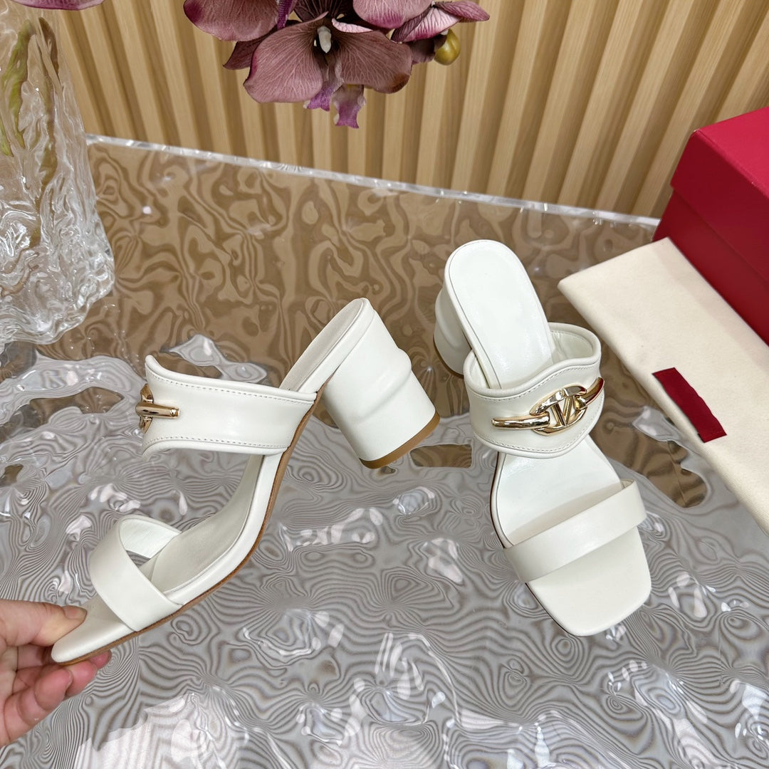 High Heel 70 Sandal The Bold Edition Vlogo Square Toe White