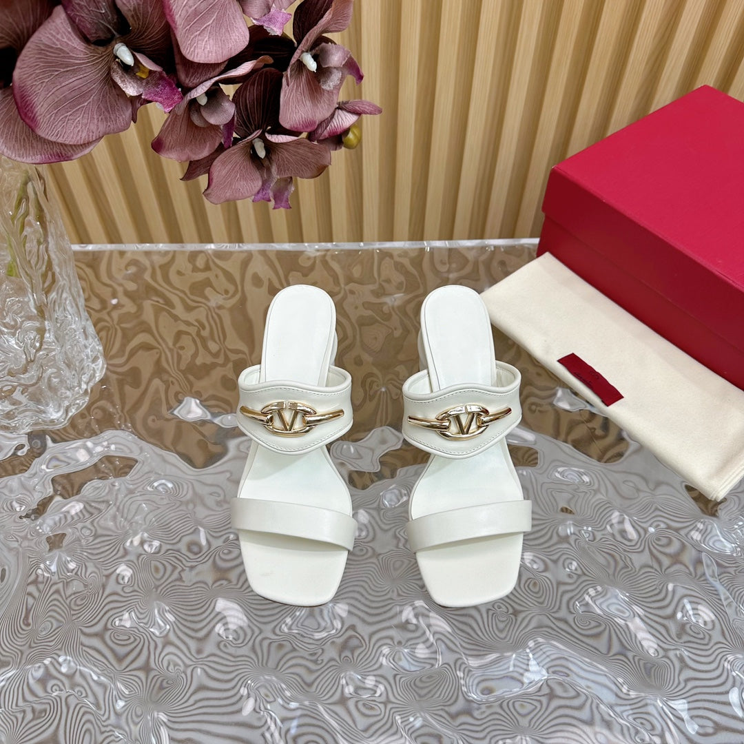 High Heel 70 Sandal The Bold Edition Vlogo Square Toe White