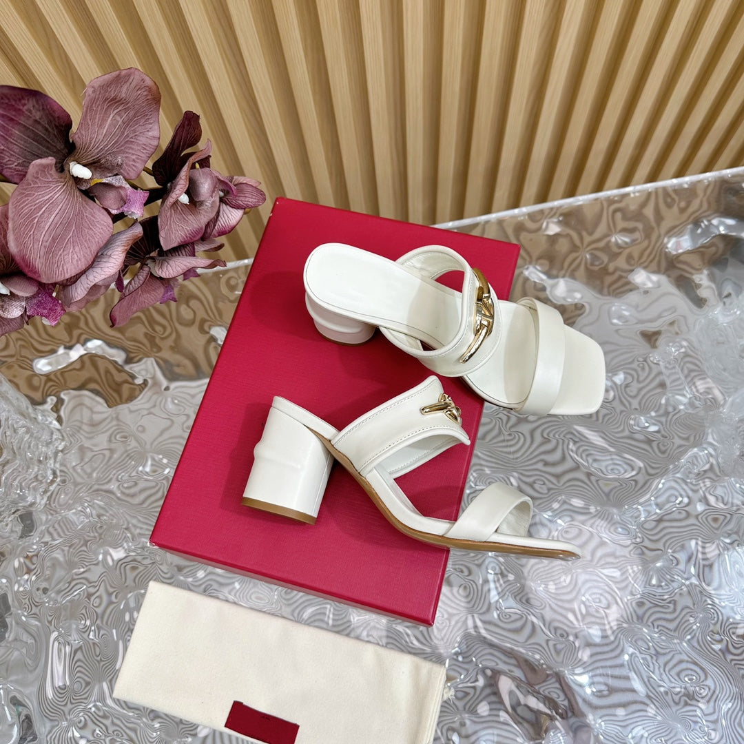 High Heel 70 Sandal The Bold Edition Vlogo Square Toe White