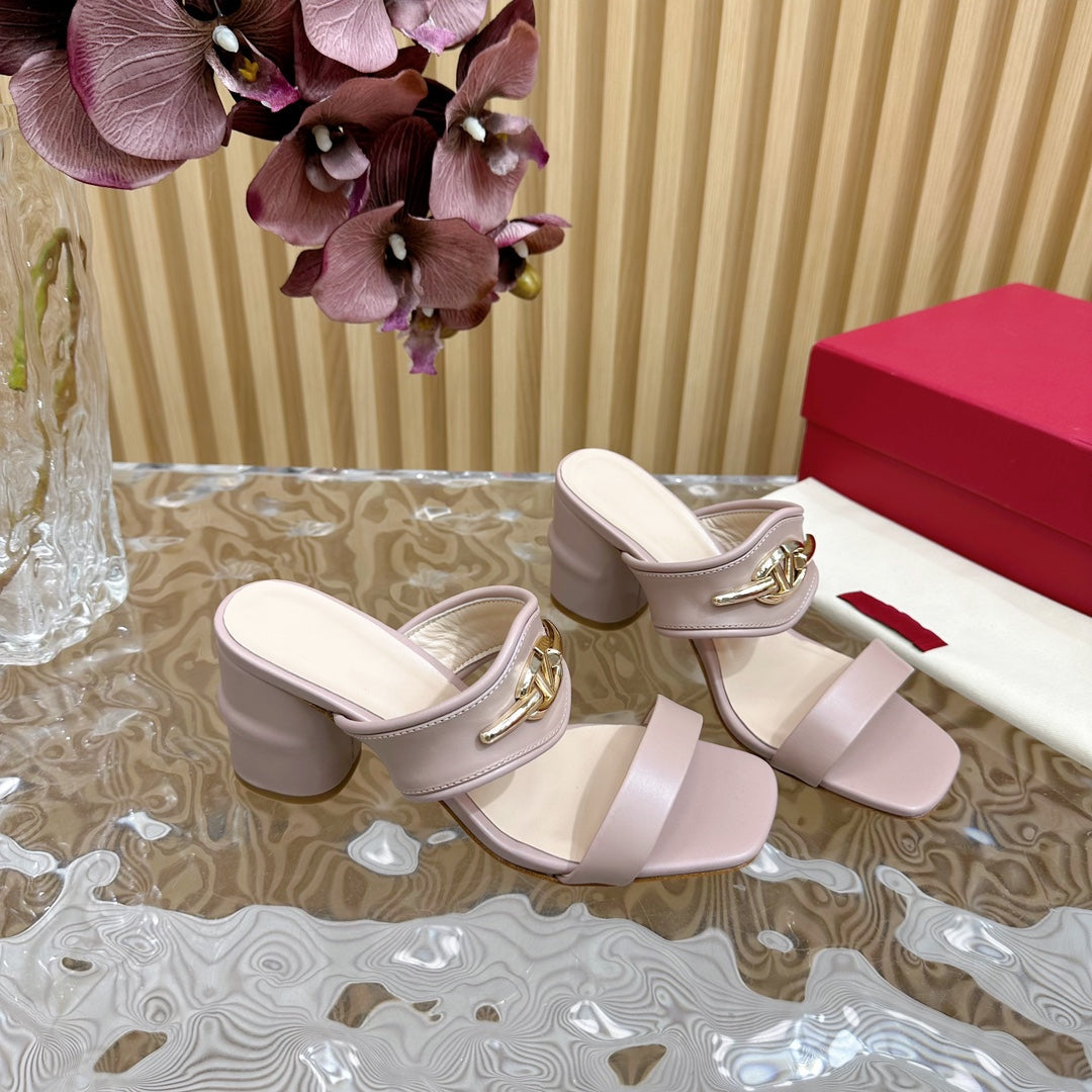 High Heel 70 Sandal The Bold Edition Vlogo Square Toe Rose Cannelle