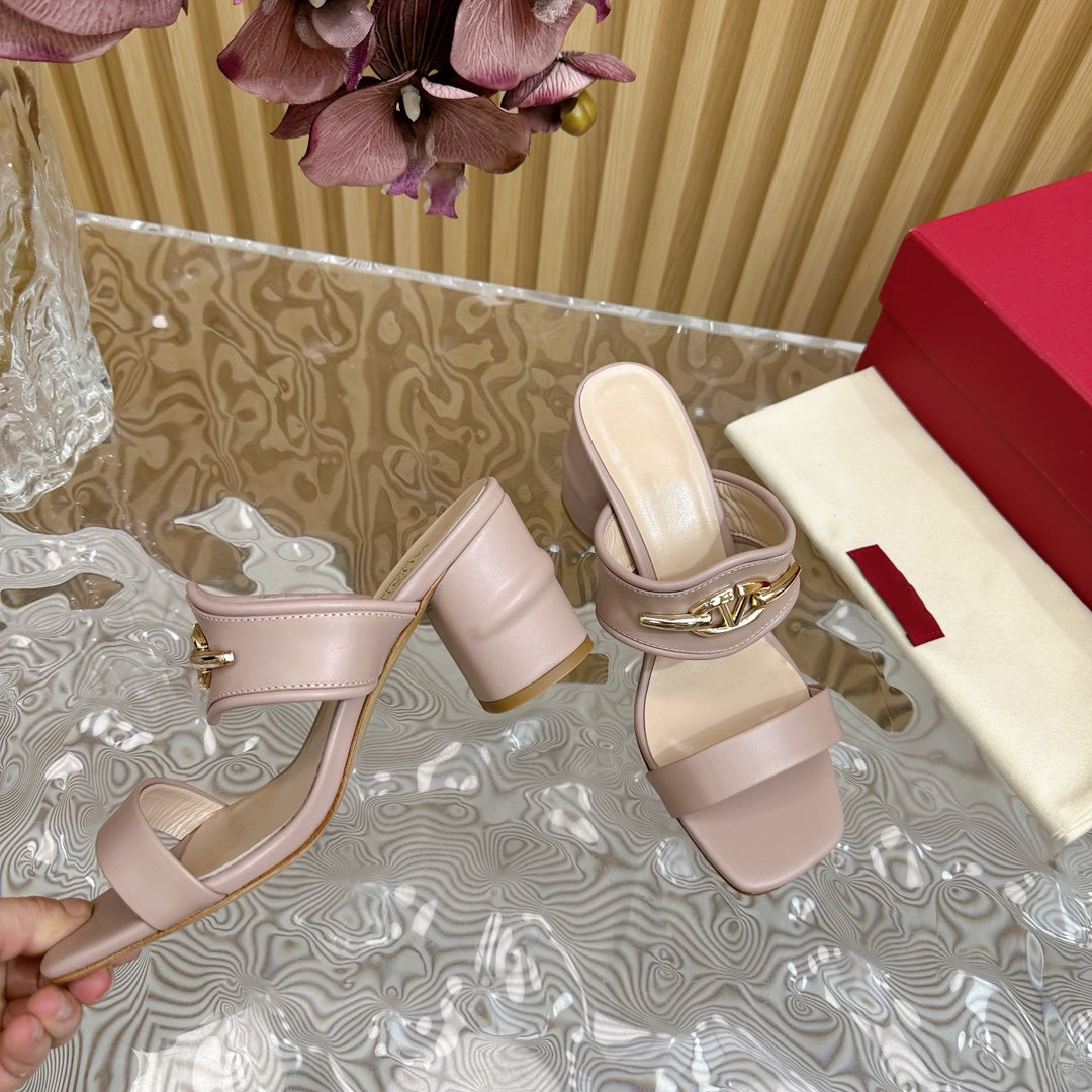 High Heel 70 Sandal The Bold Edition Vlogo Square Toe Rose Cannelle