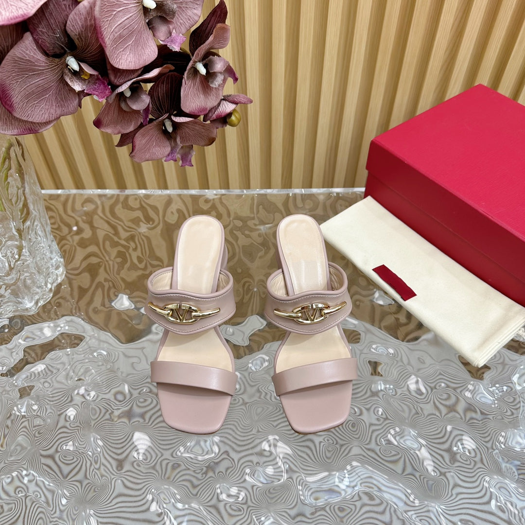 High Heel 70 Sandal The Bold Edition Vlogo Square Toe Rose Cannelle