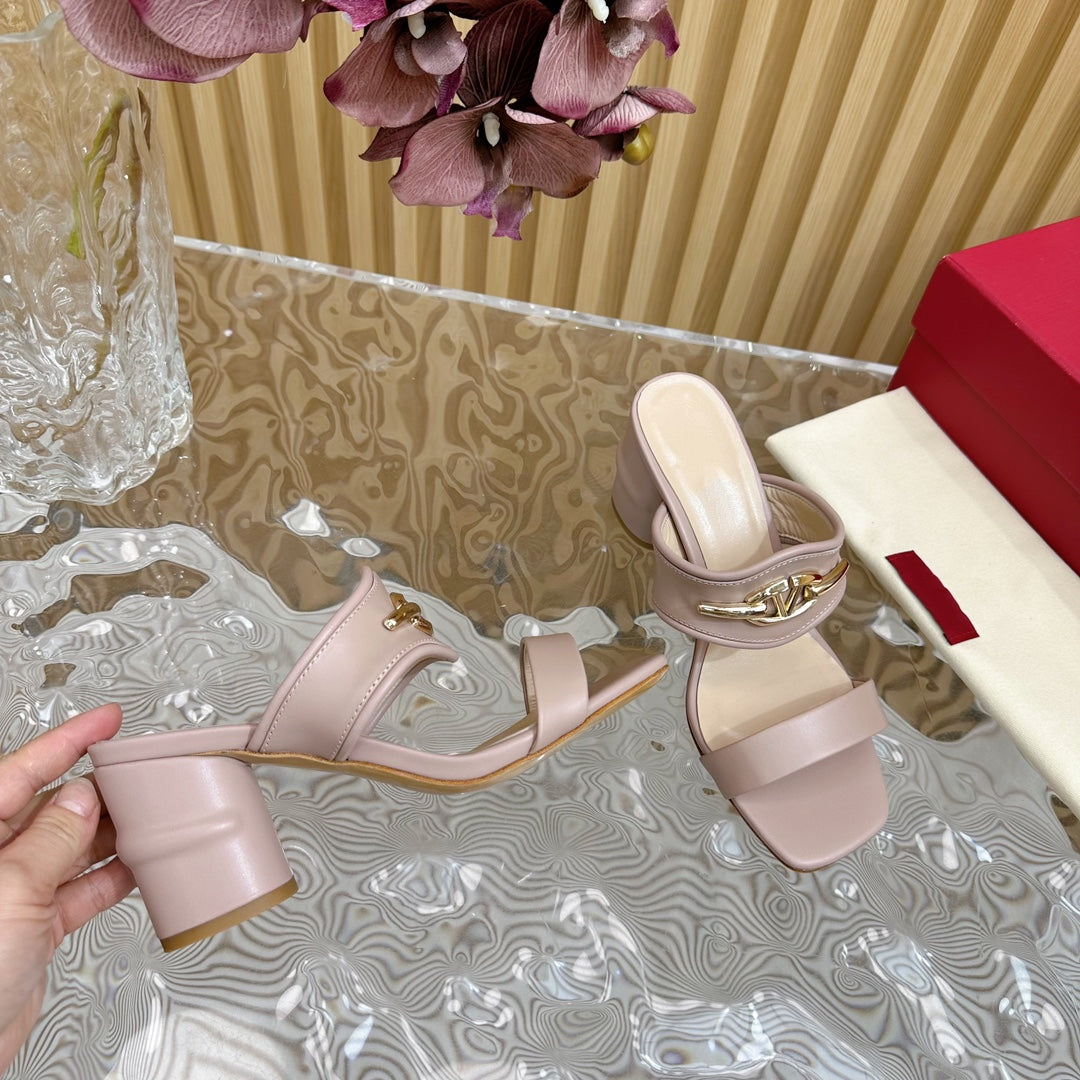 High Heel 70 Sandal The Bold Edition Vlogo Square Toe Rose Cannelle