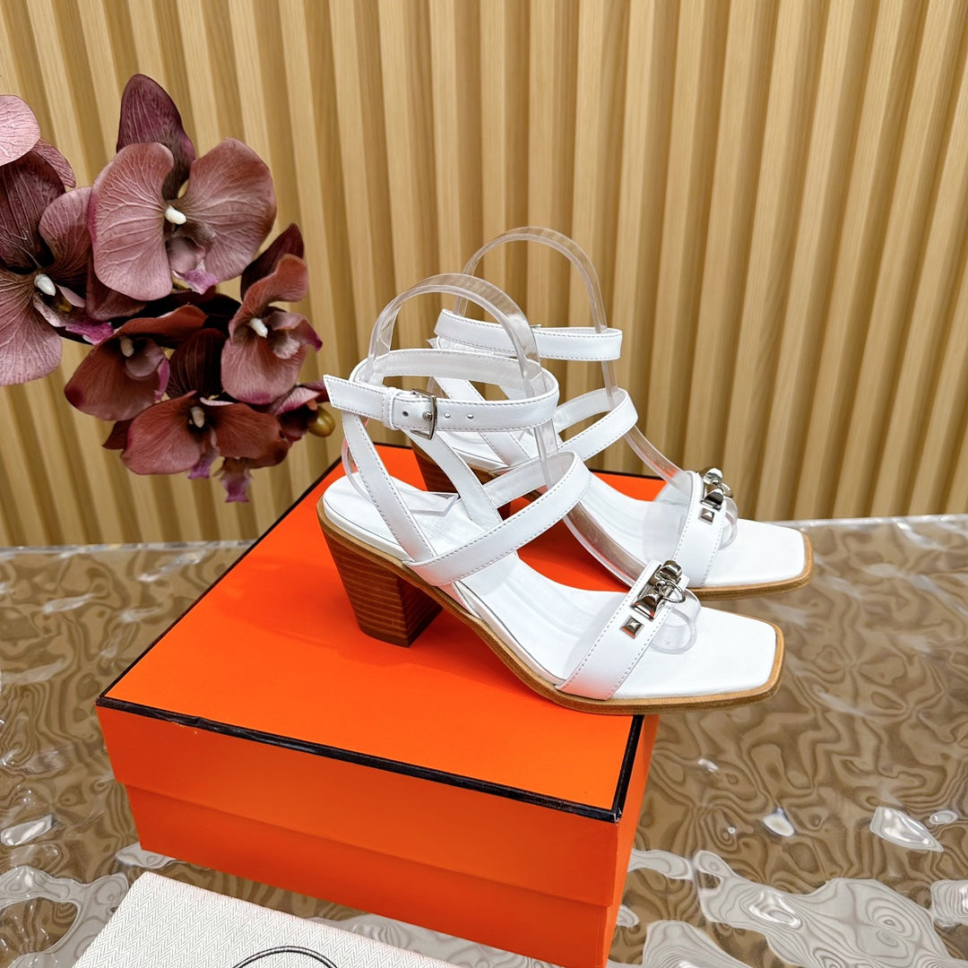 hm iveresse sandal 65 white calfskin