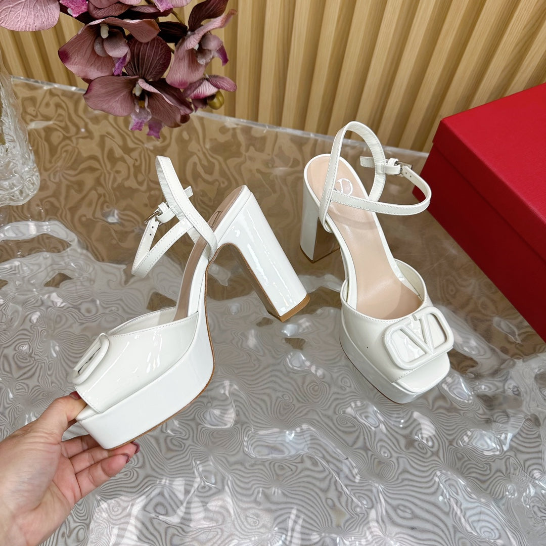 VT High Heels Sandals 110mm White Calfskin 286478